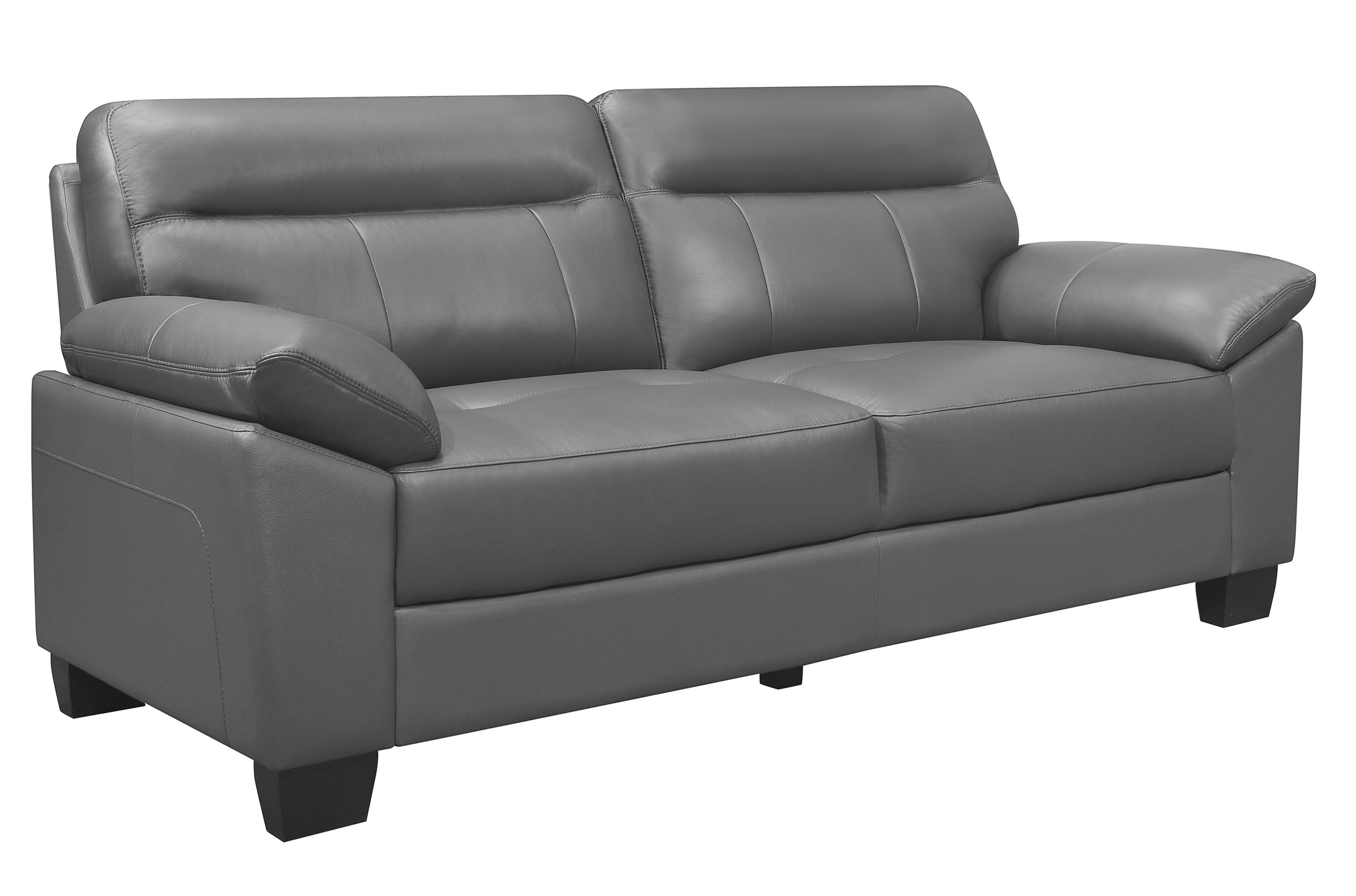 

    
Modern Dark Gray Leather Sofa Homelegance 9537DGY-3 Denizen
