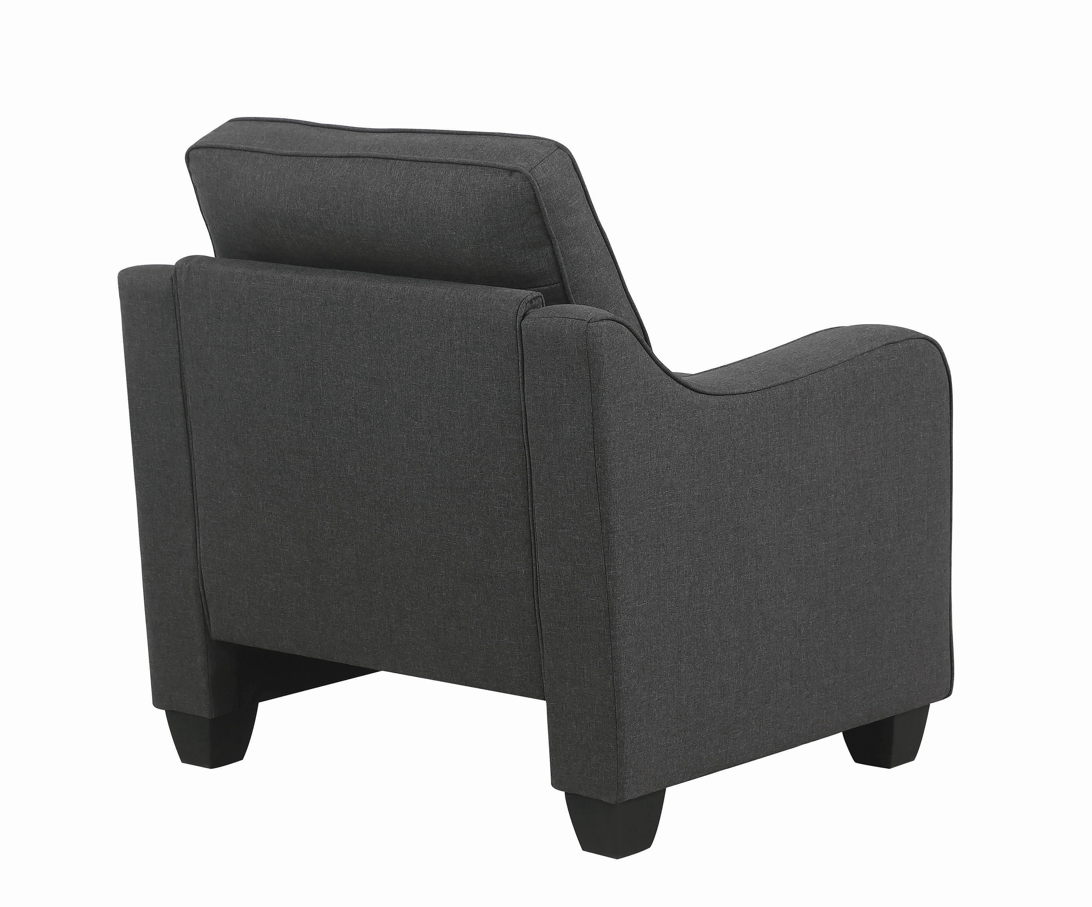 

                    
Coaster 508322 Nicolette Arm Chair Dark Gray Linen-like Fabric Purchase 
