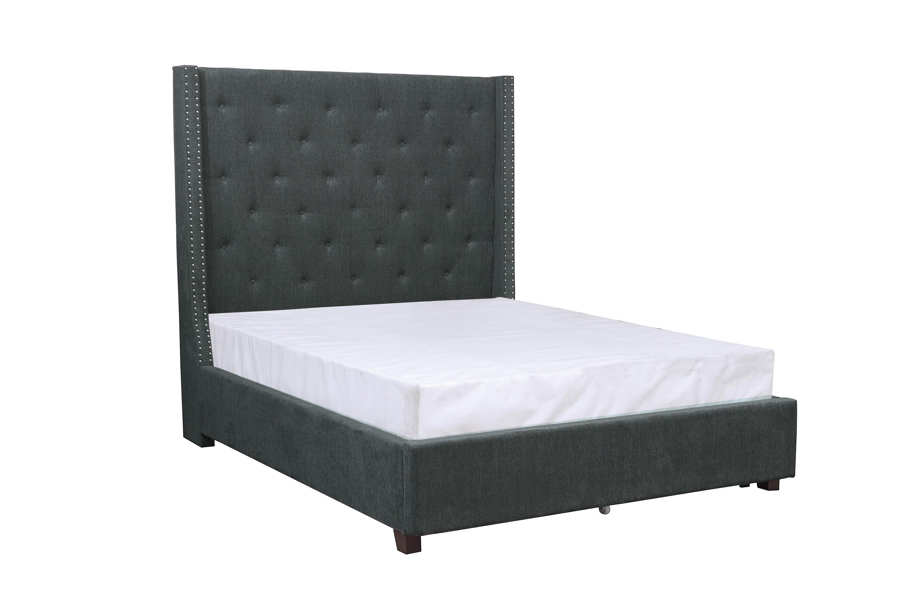 Modern Bed 5877GY-1* Fairborn 5877GY-1* in Dark Gray Polyester