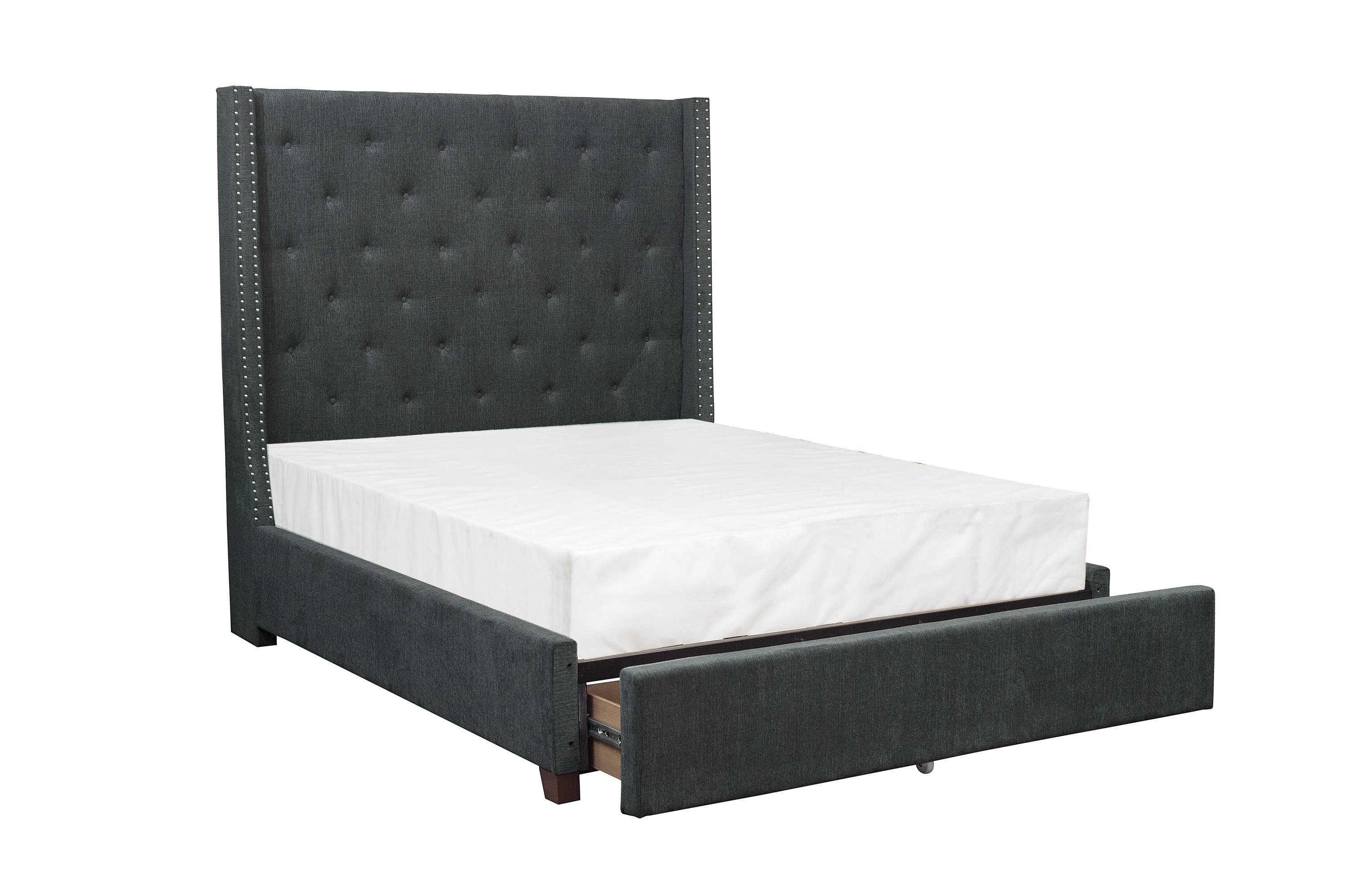 

    
Modern Dark Gray Solid Wood Queen Bed w/Storage Drawer Homelegance 5877GY-1DW* Fairborn

