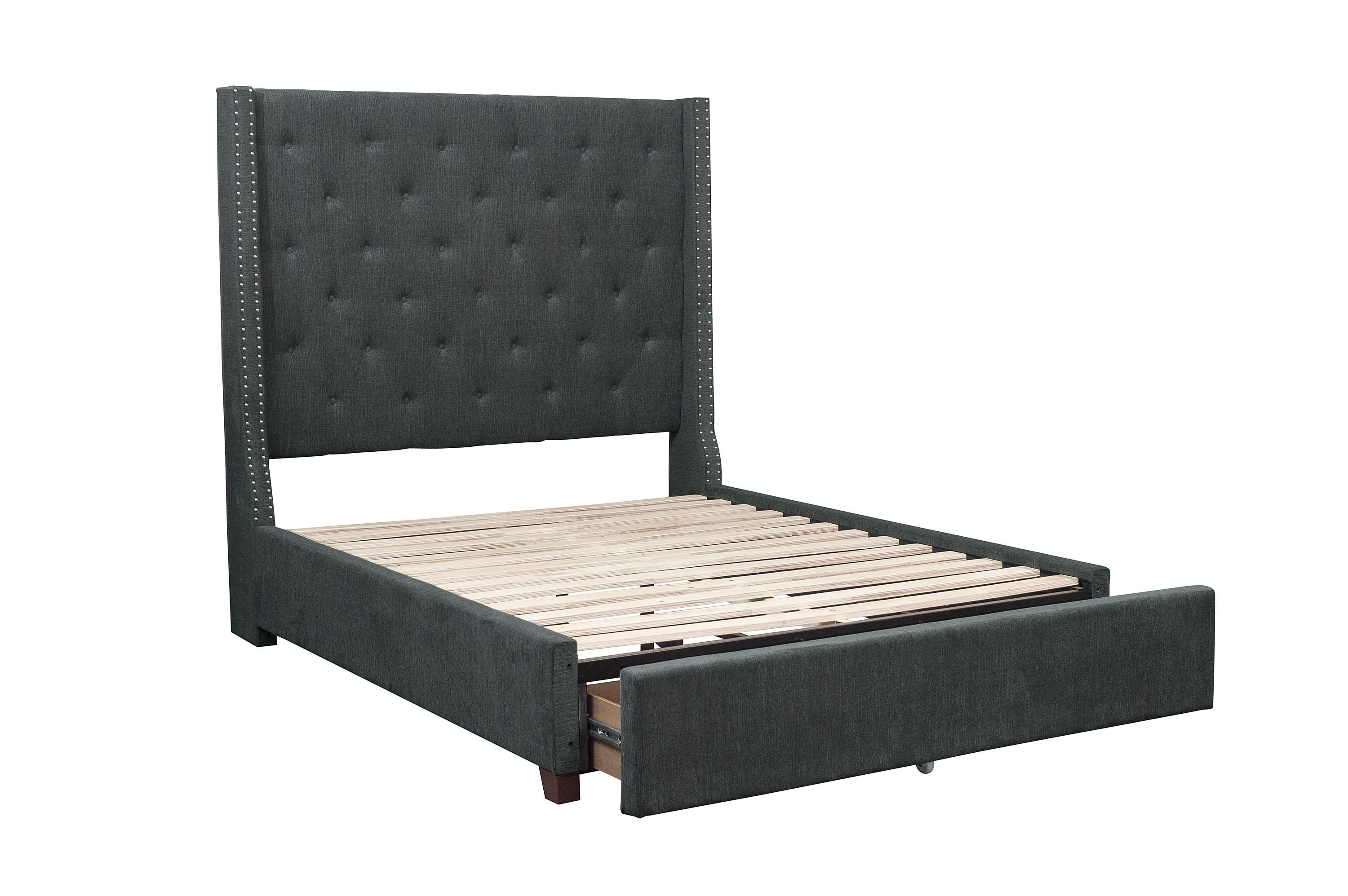 

    
Modern Dark Gray Solid Wood Queen Bed w/Storage Drawer Homelegance 5877GY-1DW* Fairborn
