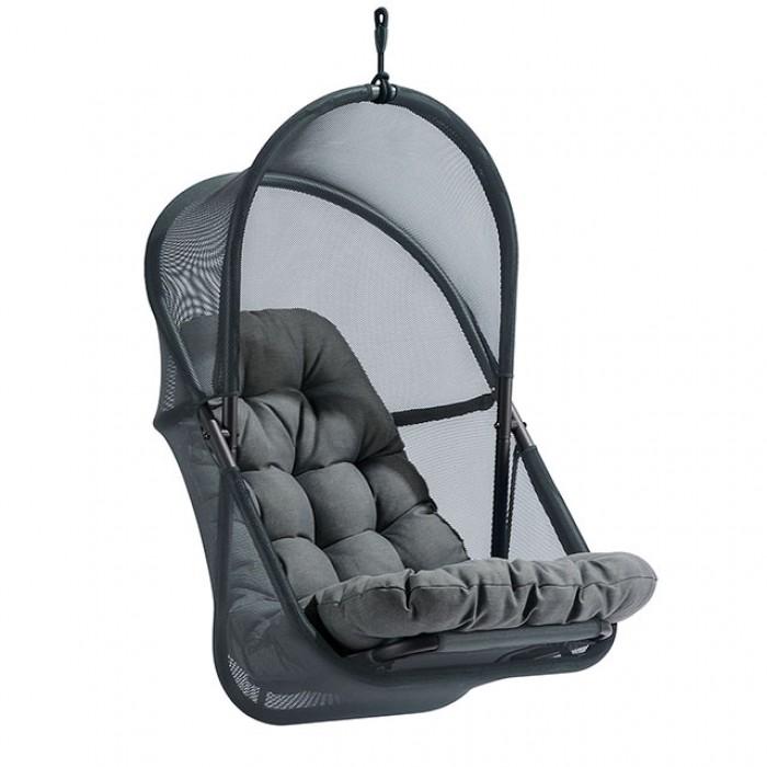 Modern Outdoor Swing Chair Breeze Outdoor Swing Chair GM-1010DG GM-1010DG in Dark Gray Polyester