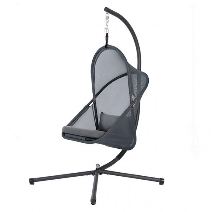 Modern Outdoor Swing Chair Crush Outdoor Swing Chair GM-1011DG GM-1011DG in Dark Gray Polyester