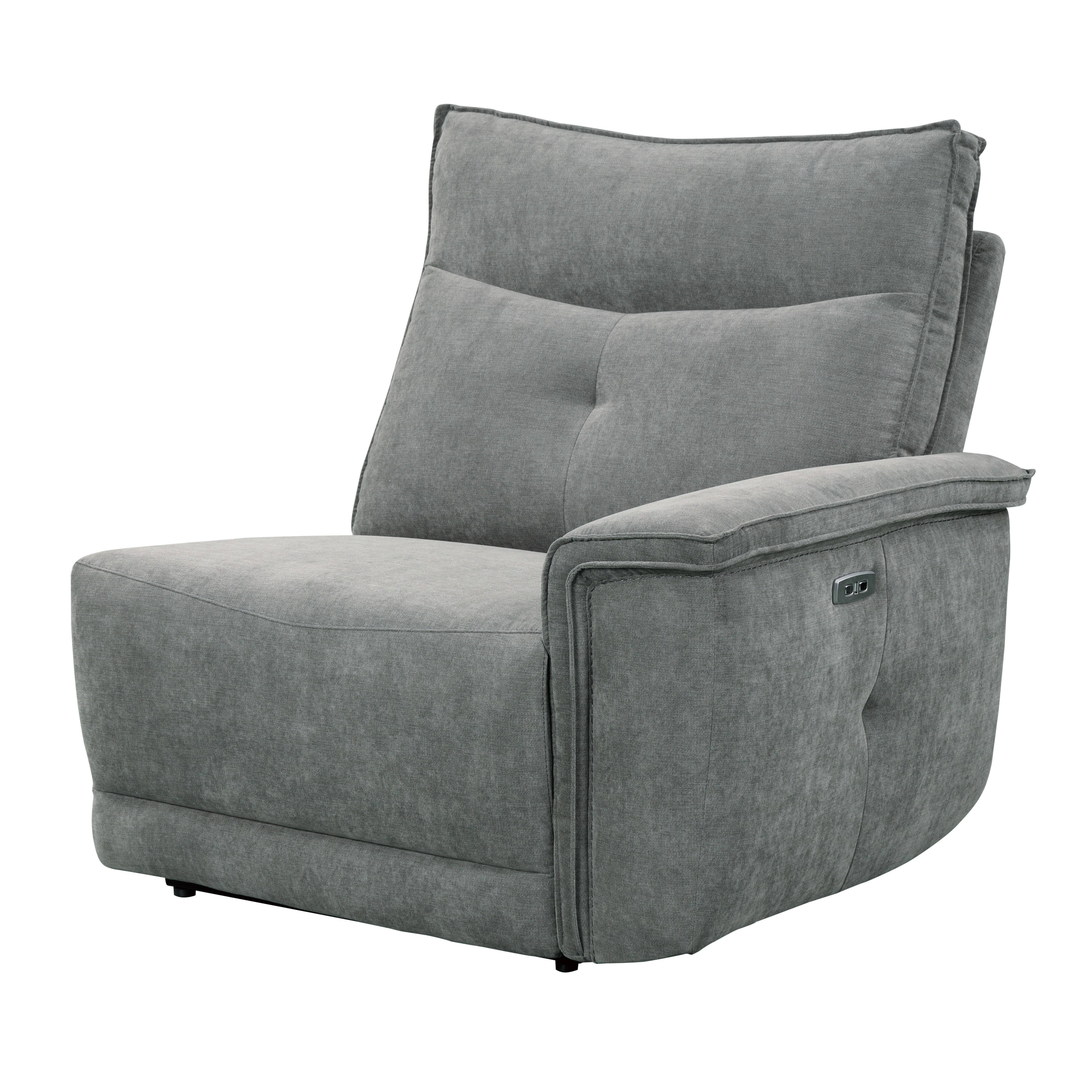

    
 Shop  Modern Dark Gray Textured 3-Piece Power Reclining Sofa Homelegance 9509DG Tesoro
