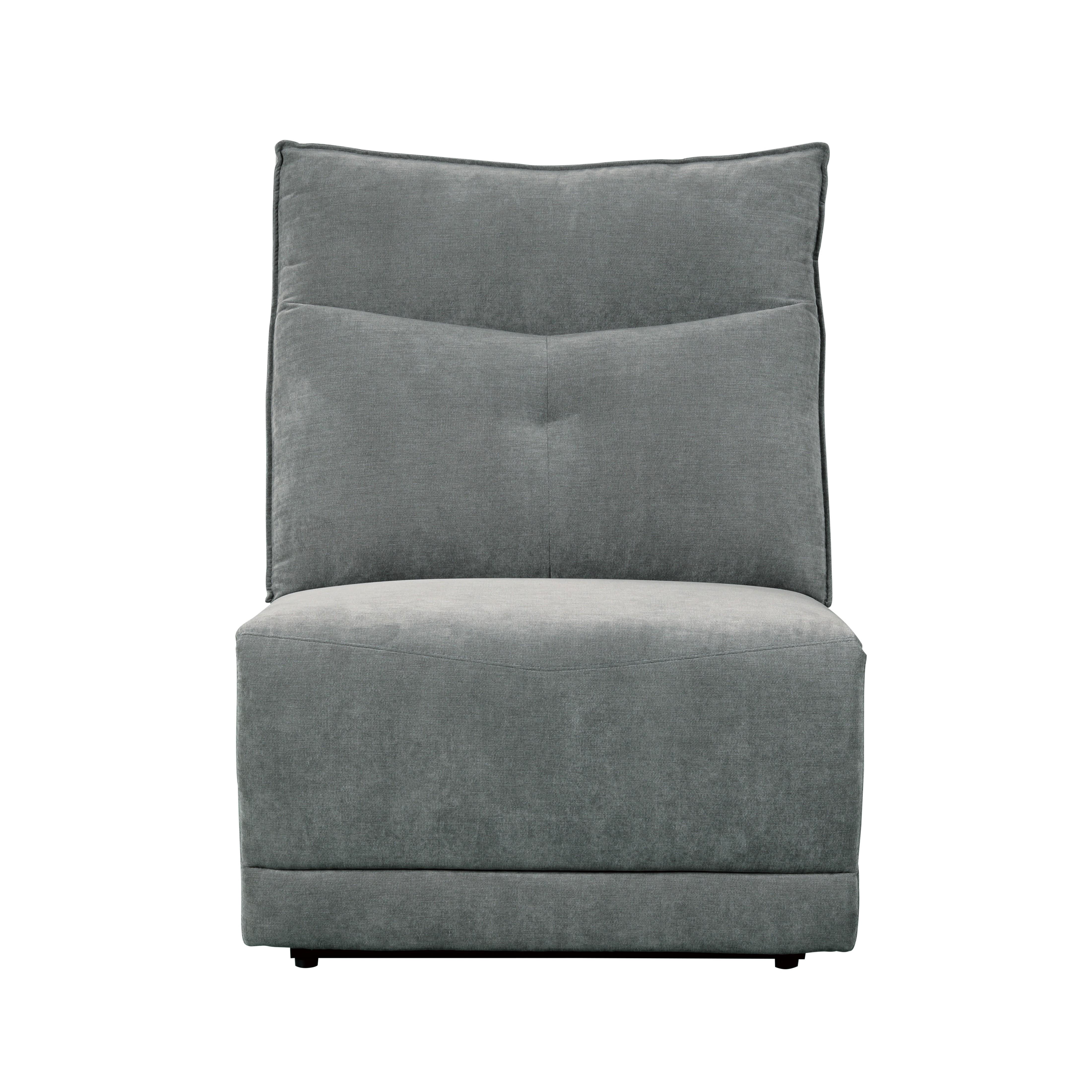 

    
Modern Dark Gray Textured Armless Reclining Chair Homelegance 9509DG-AR Tesoro
