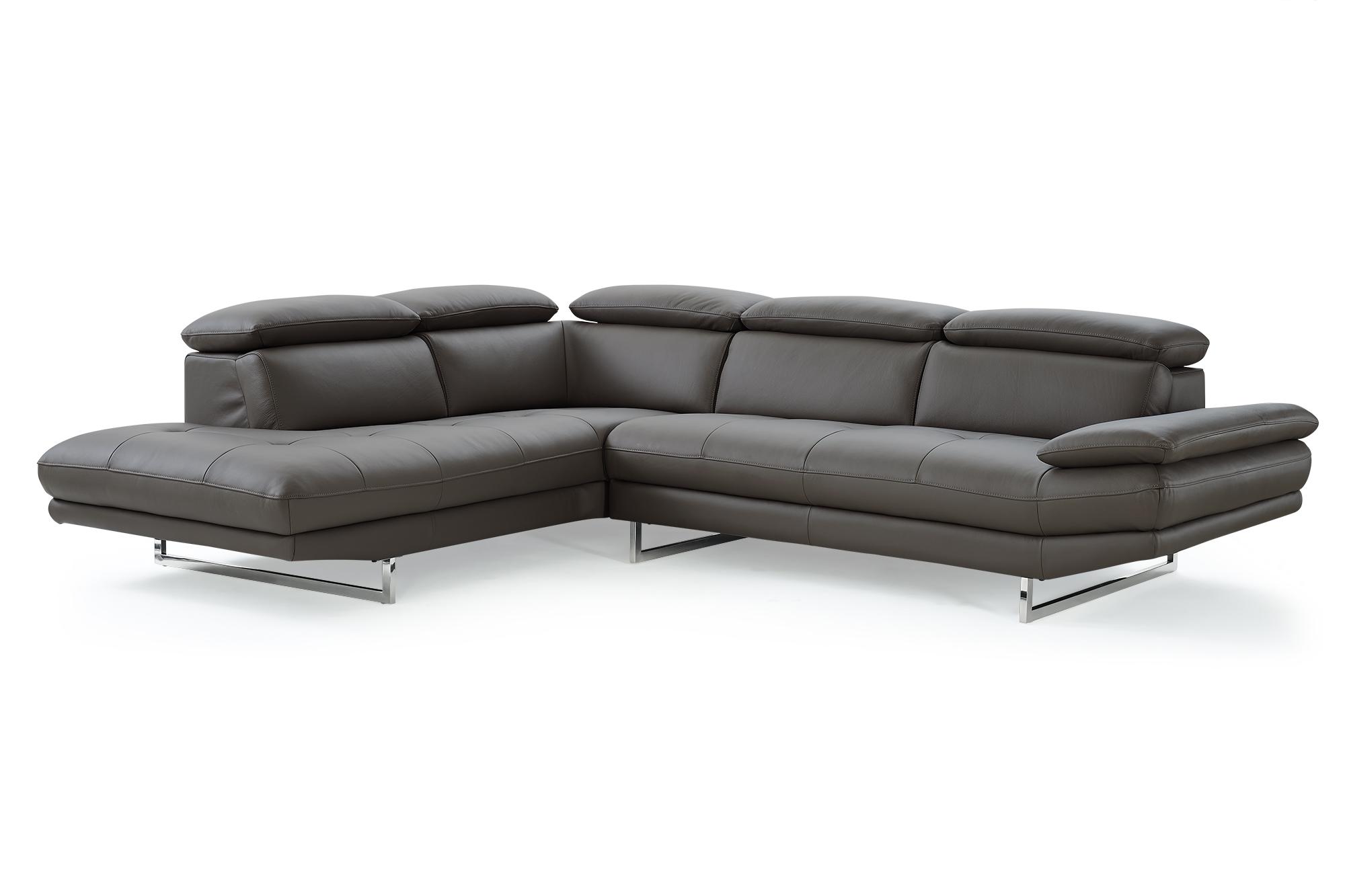 Modern Sectional SL1351L-DGRY Pandora SL1351L-DGRY in Dark Gray Top grain leather