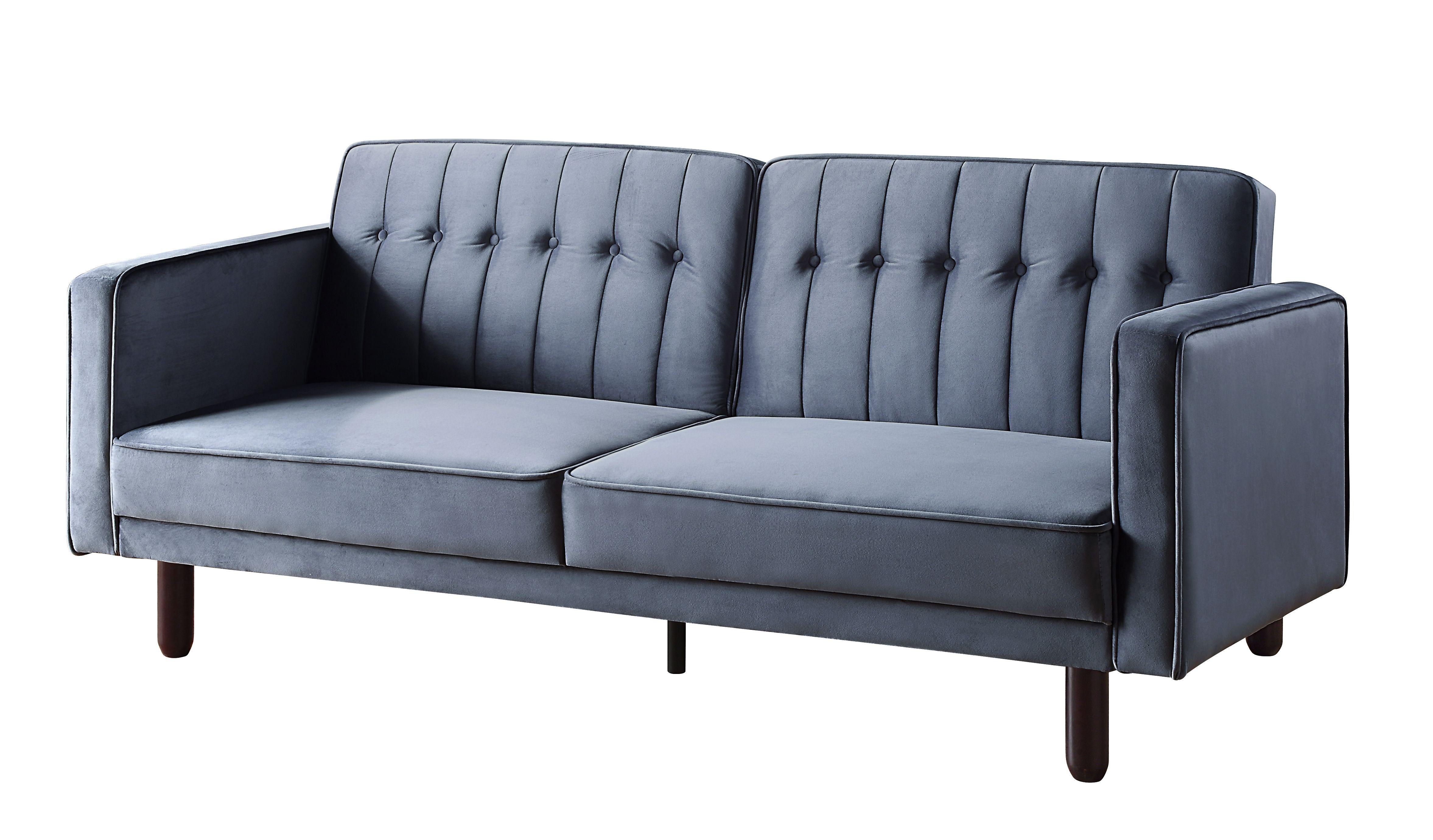 

    
Modern Dark Gray Velvet Futon Sofa by Acme Qinven LV00085
