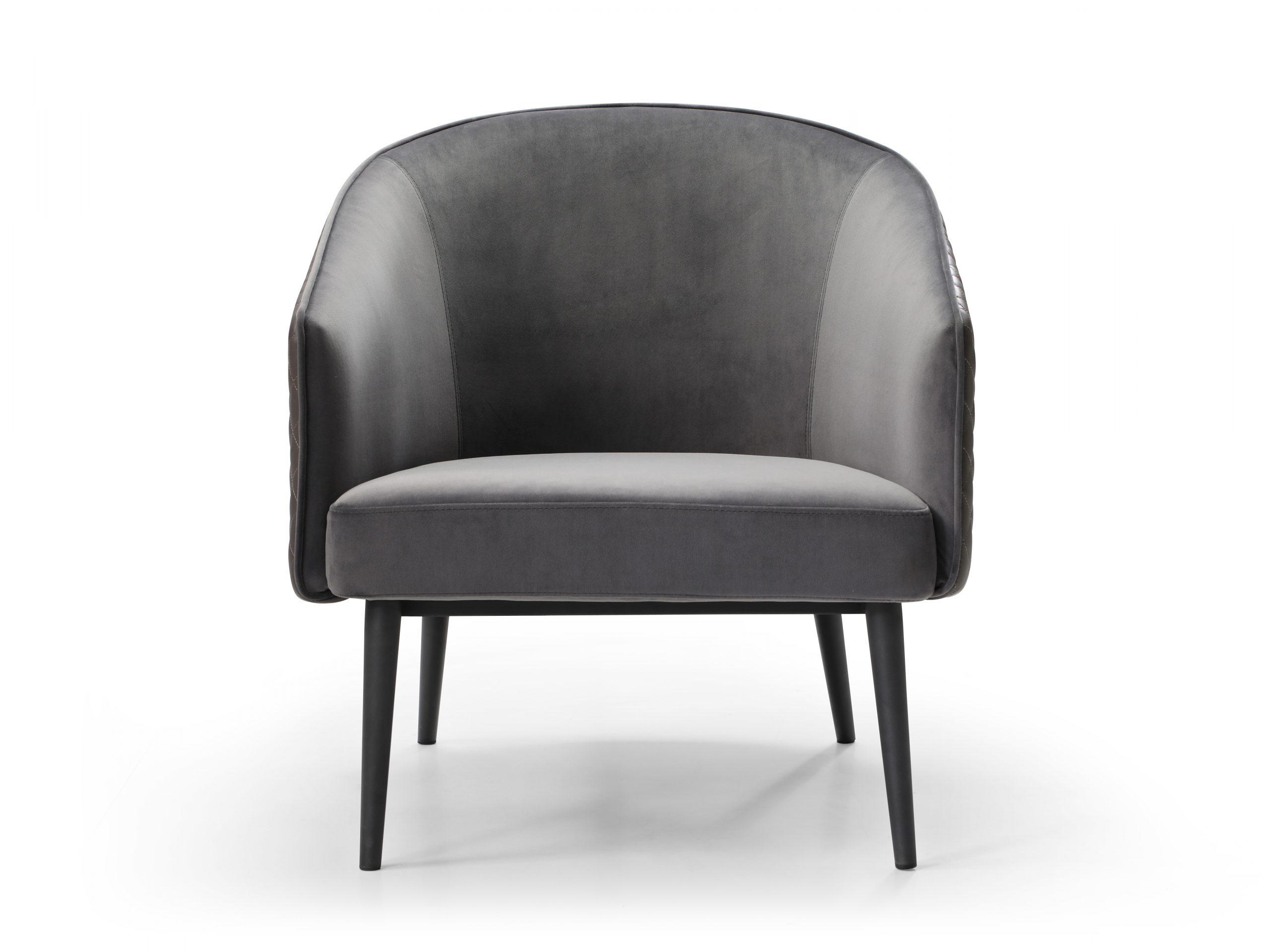 Modern Accent Chair CH1703FP-GRY/DGRY Boston CH1703FP-GRY/DGRY in Dark Gray Velvet