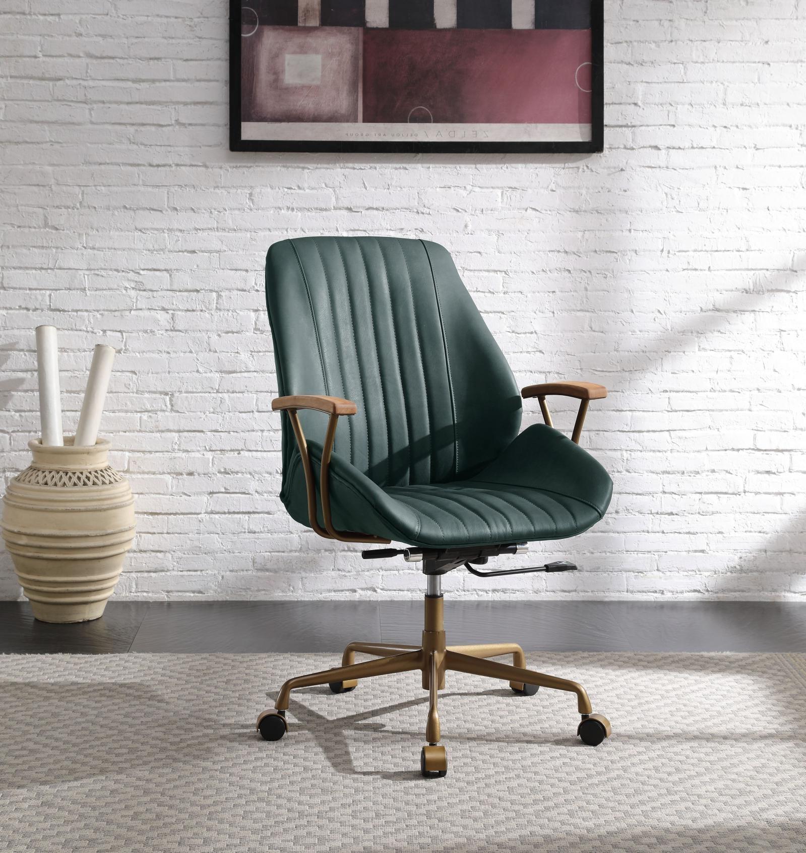 

                    
Buy Modern Dark Green Top Grain Leather Office Chair by Acme Argrio 93240
