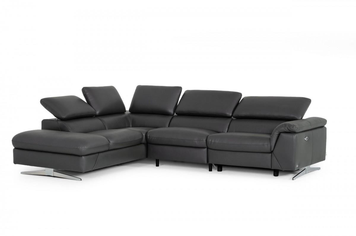 

    
Modern Dark Grey Eco-Leather Sectional Sofa w/ Recliner VIG Divani Casa Maine
