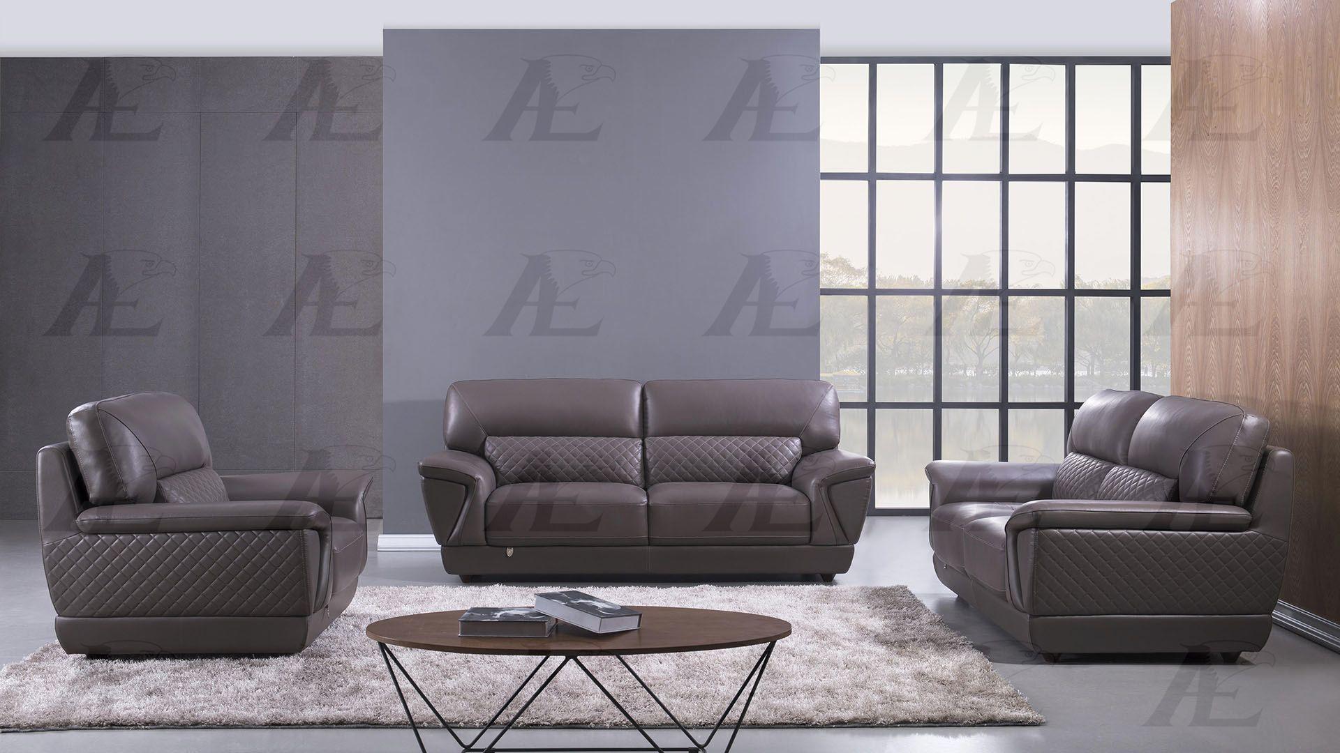 

    
EK099-DT- Set-3 Dark Tan Italian Leather Sofa Set 3Pcs EK099-DT American Eagle Modern
