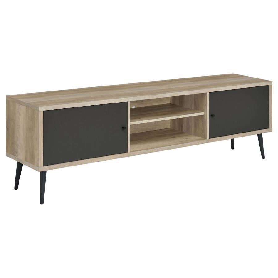 Modern TV Stand Allie TV Stand 701076-TV 701076-TV in Natural, Gray 