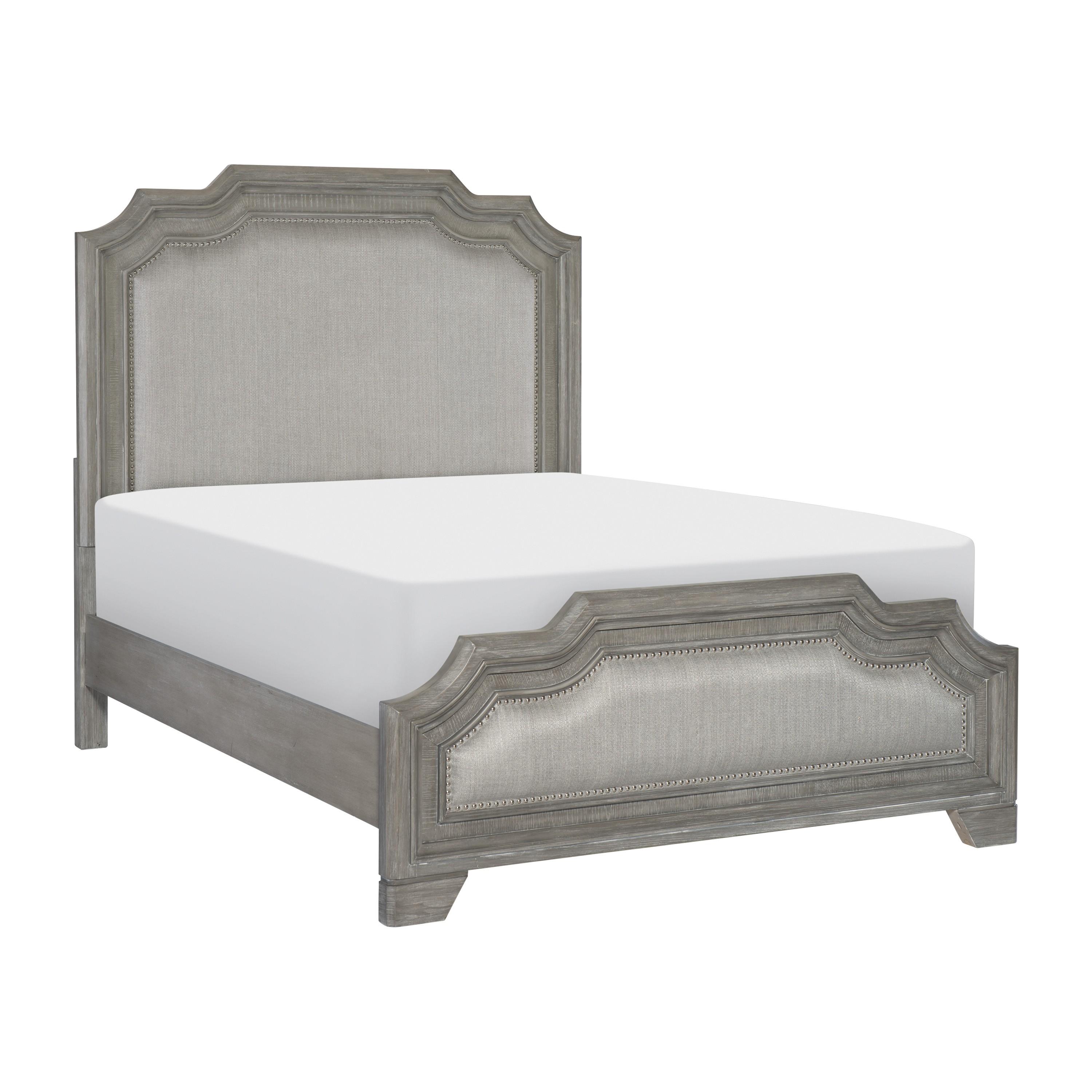 Modern Bed 1546K-1CK* Colchester 1546K-1CK* in Gray Polyester