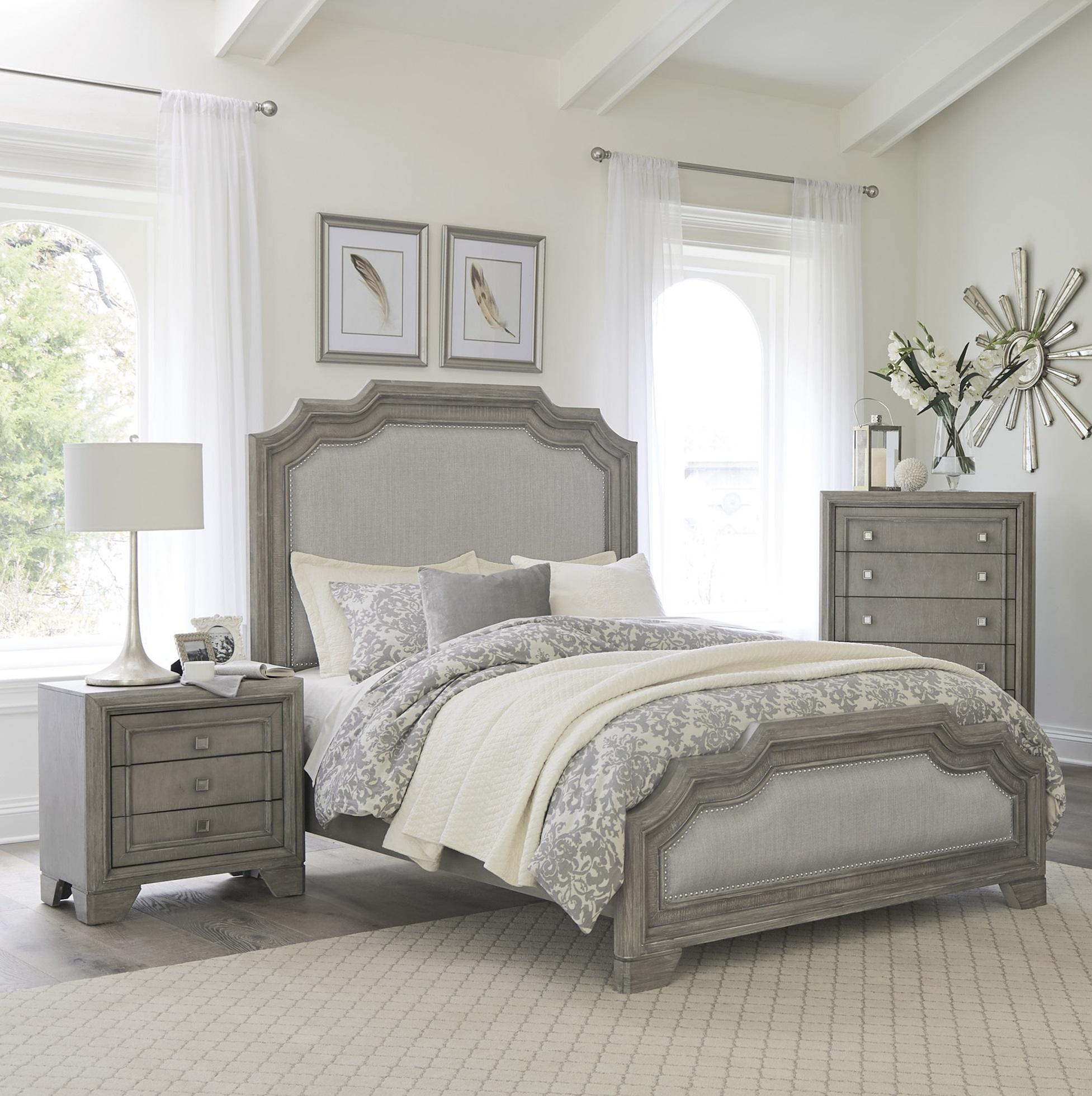 Modern Bedroom Set 1546-1-3PC Colchester 1546-1-3PC in Gray Polyester