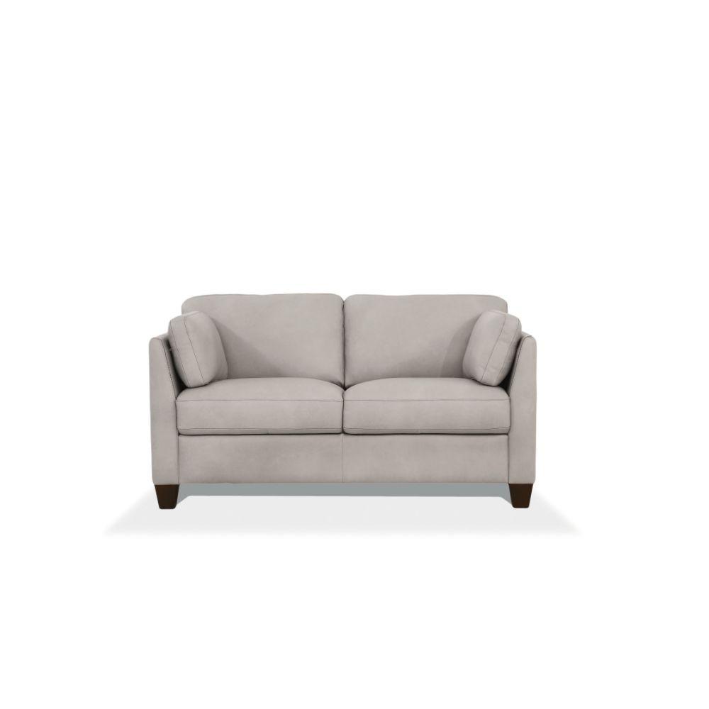 

    
Modern Dusty White Leather Loveseat by Acme Matias 55016
