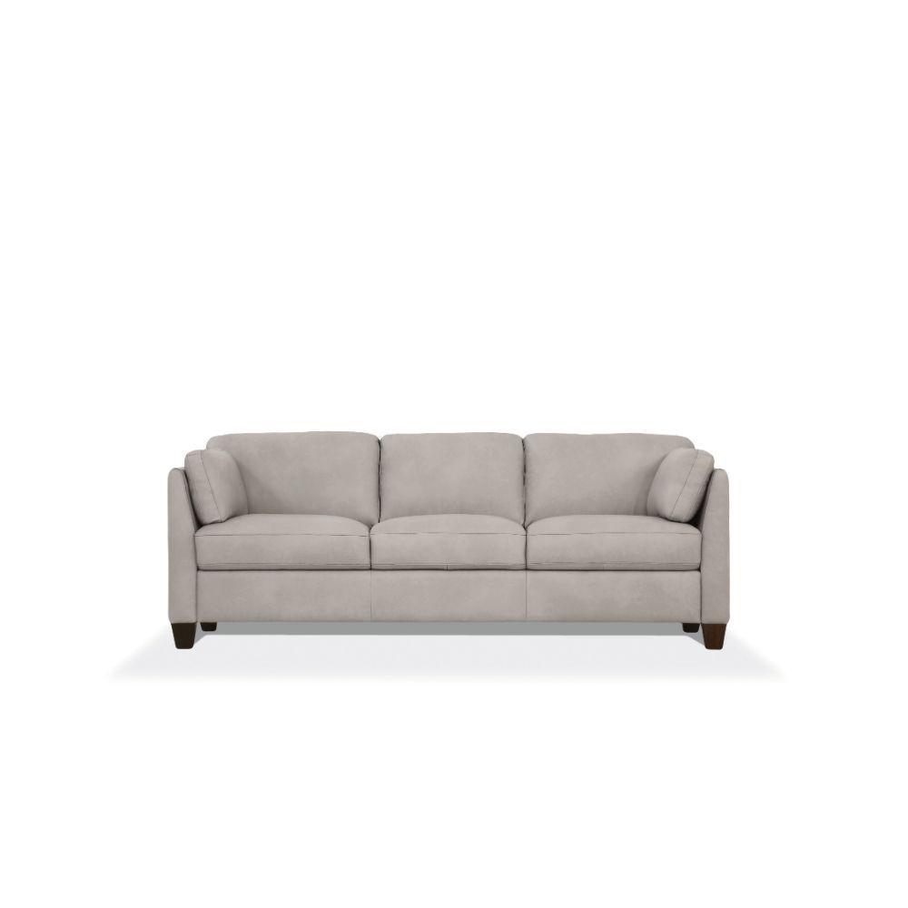 

    
Modern Dusty White Leather Sofa by Acme Matias 55015
