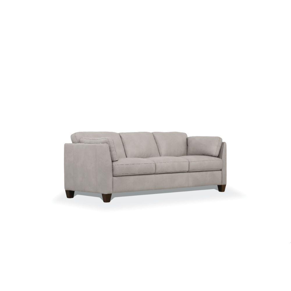 

    
Modern Dusty White Leather Sofa + Loveseat + Chair by Acme Matias 55015-3pcs
