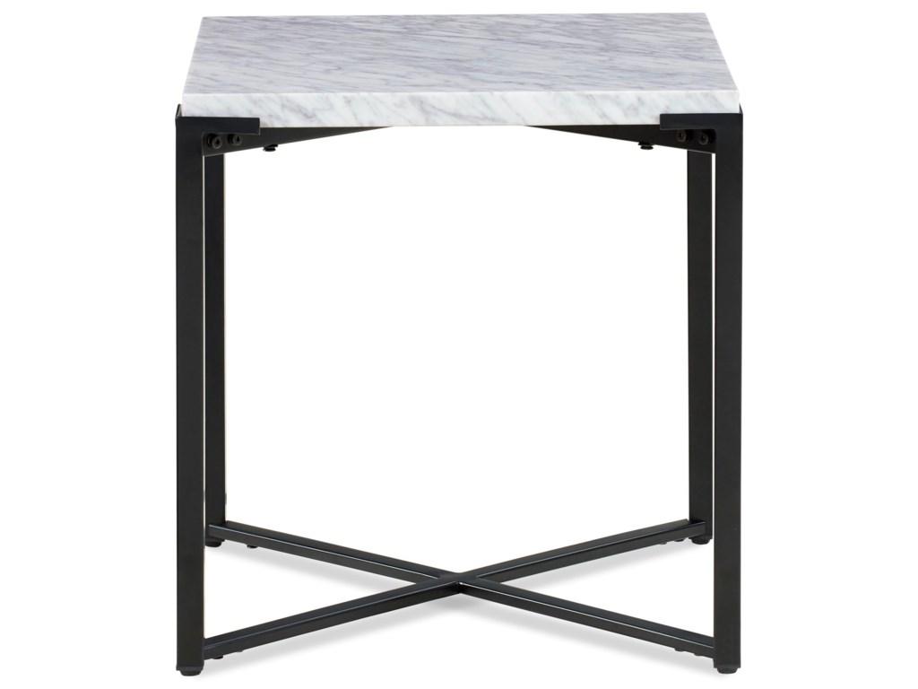 

    
Modern End Table w/ Marble Top in Matte Black SAXON by Modus Furniture
