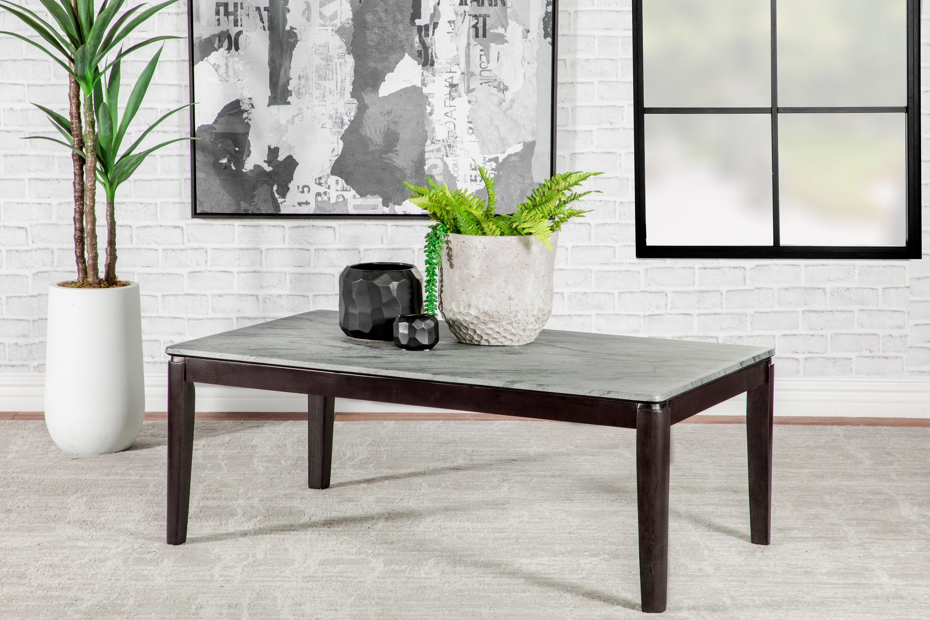 

    
753518-S2 Modern Faux Gray Marble Top Coffee Table Set 2pcs Coaster 753518-S2
