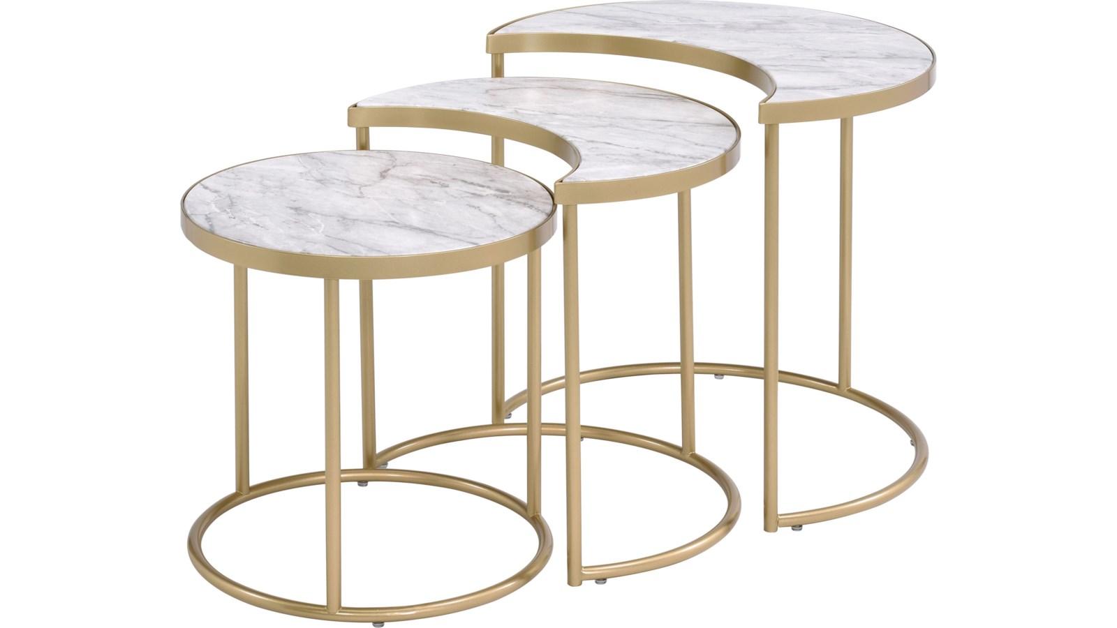 Modern Nesting Tables Anpay 85390 in Marble 