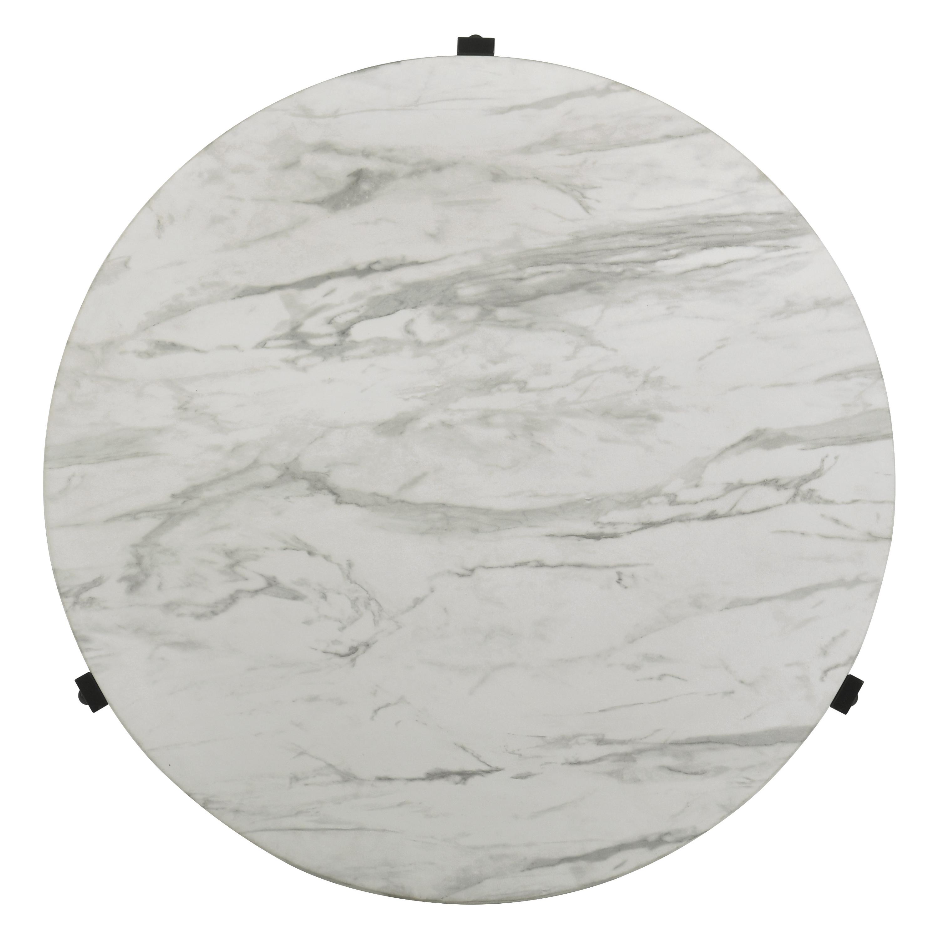 

    
Modern Faux White Marble & Metal End Table Coaster 753537
