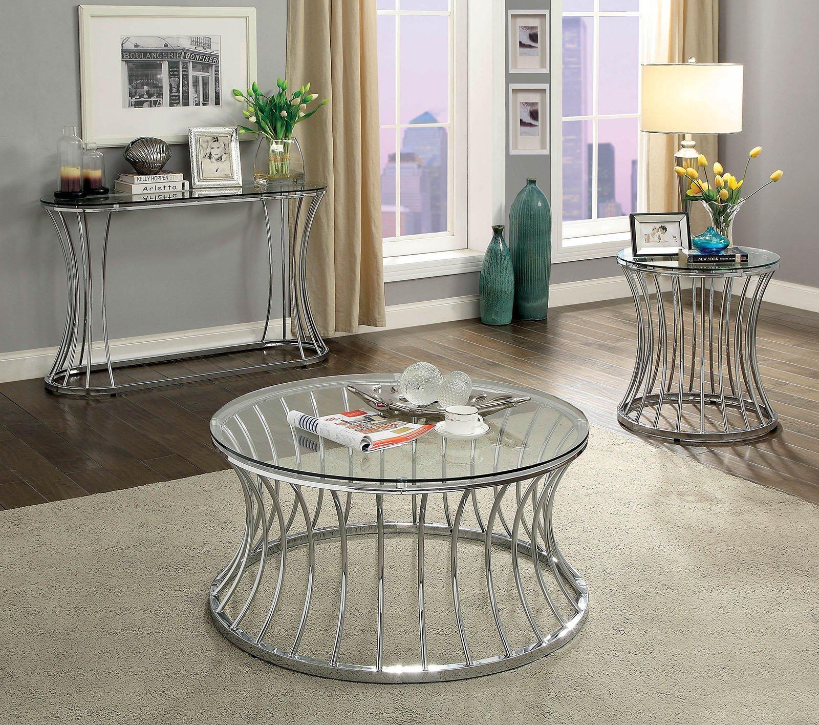 

    
Furniture of America Esme Coffee Table Silver/Clear CM4172C
