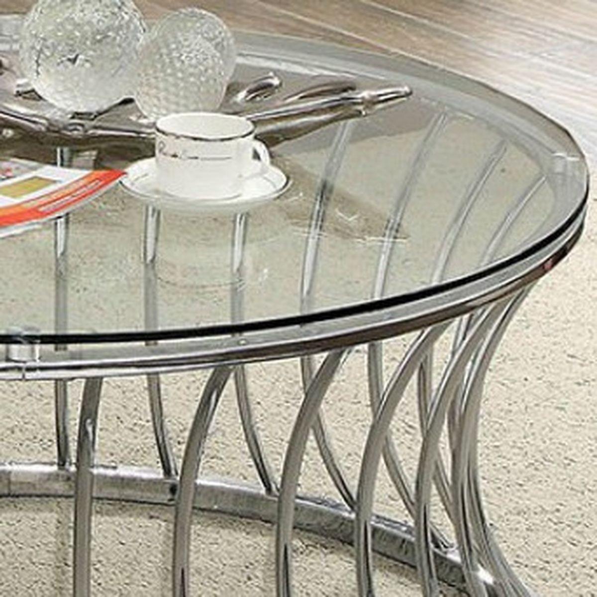 

    
Furniture of America Esme Coffee Table End Table Console Table Silver/Clear CM4172-3PC
