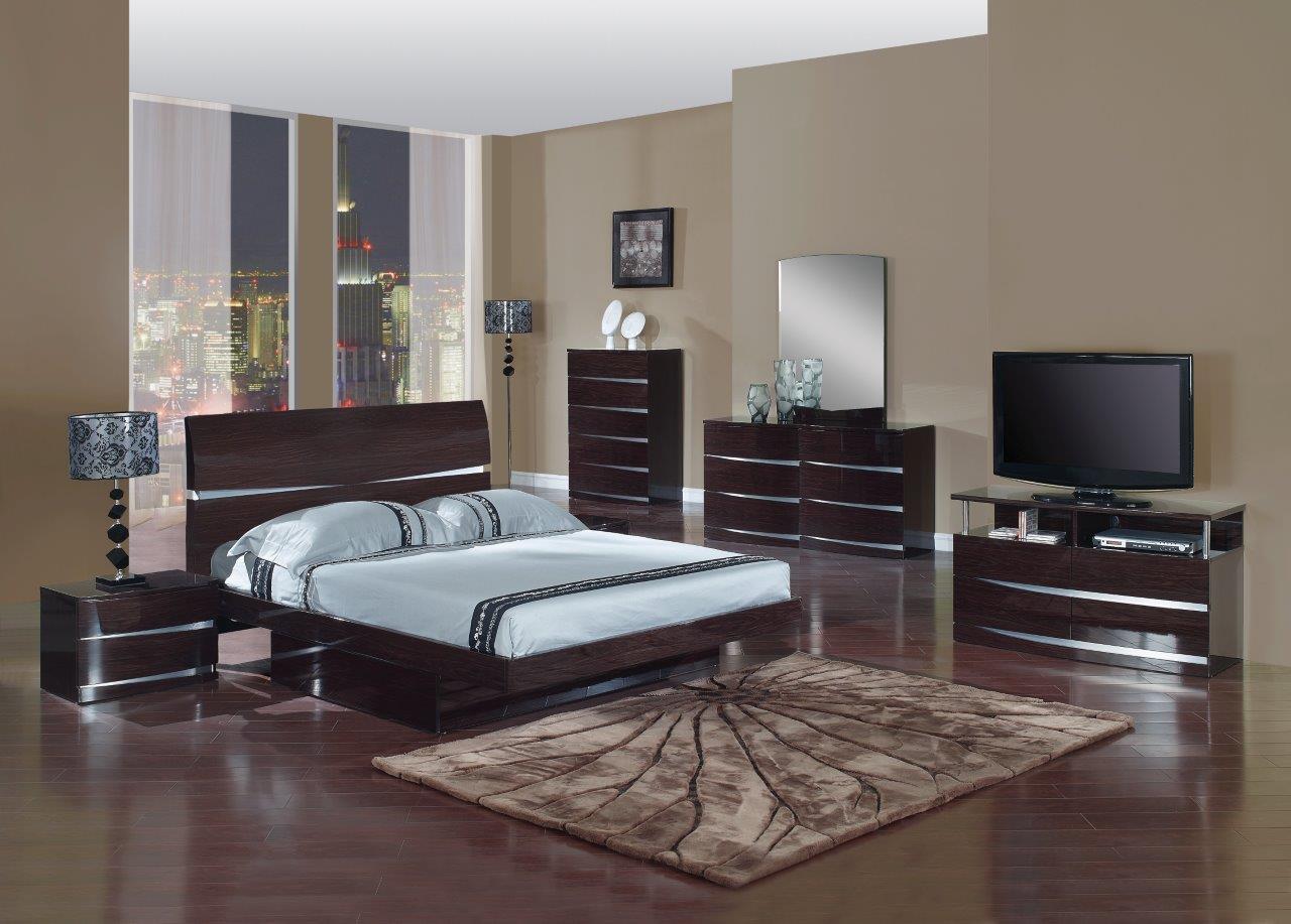 

    
Modern Glossy Wenge Finish King Size Bedroom Set 7 Pc AURORA-W Global USA

