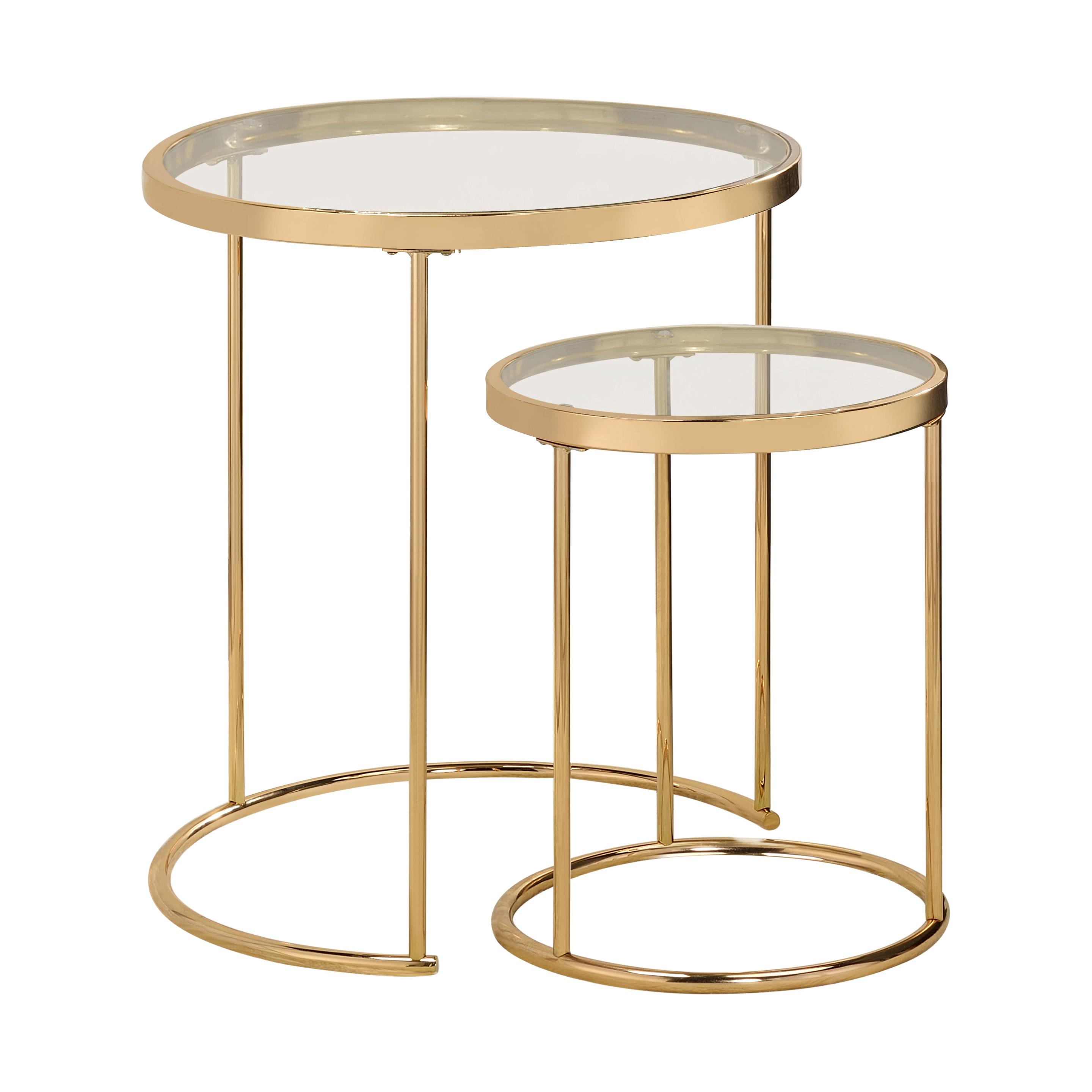 Modern Nesting Tables Set 935936 935936 in Clear, Gold 