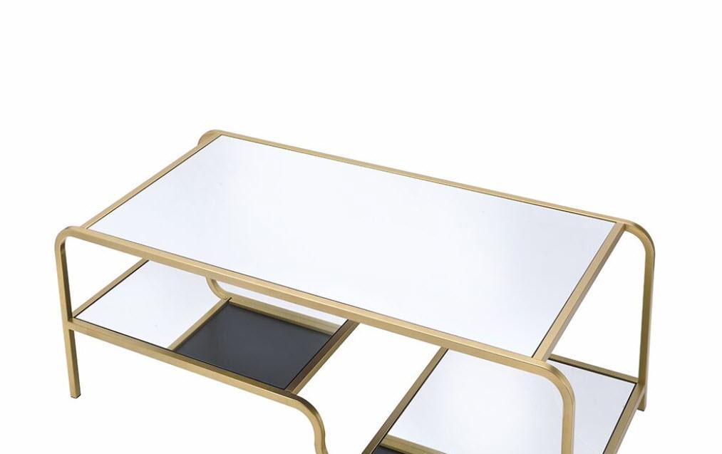 

    
Modern Gold & Mirror Coffee Table by Acme Astrid 81090

