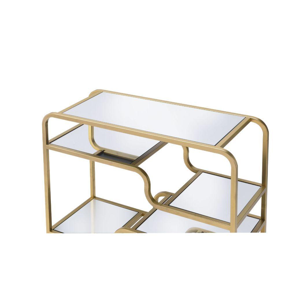 

    
Modern Gold & Mirror Sofa Table by Acme Astrid 81093
