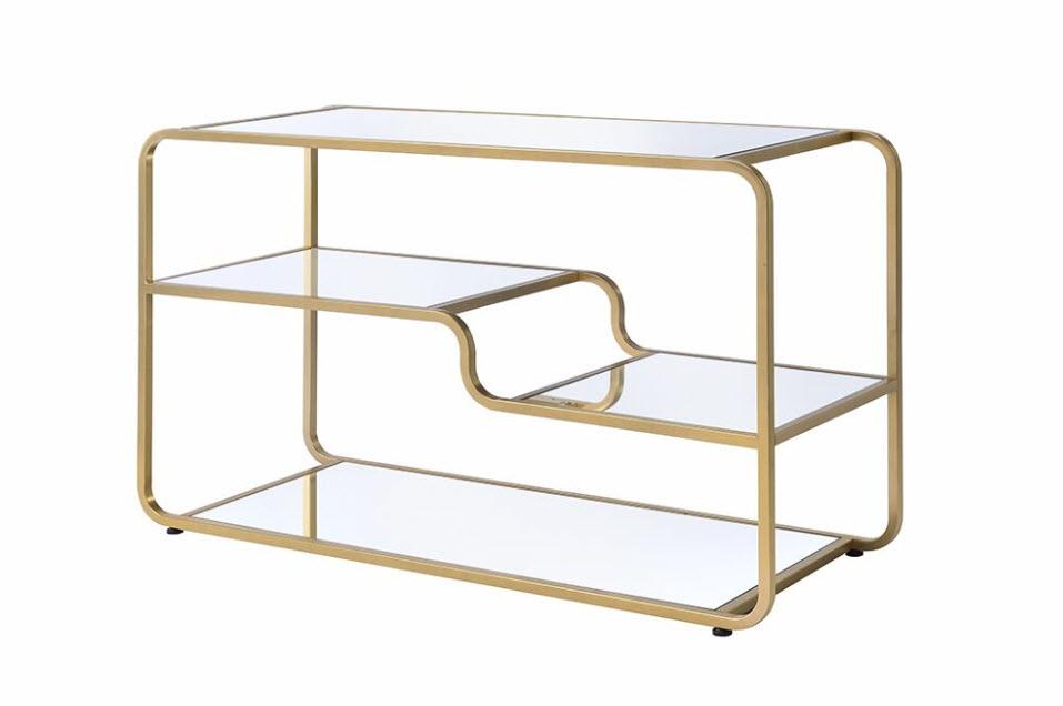 Modern TV Stand Astrid 91395 in Gold 