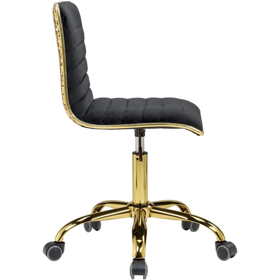 

    
Modern Gold PU & Chrome Office Chair by Acme Alessio 92516
