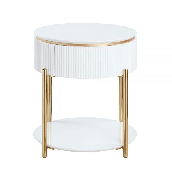 

    
Acme Furniture Daveigh End Table LV02465 End Table White/Gold LV02465
