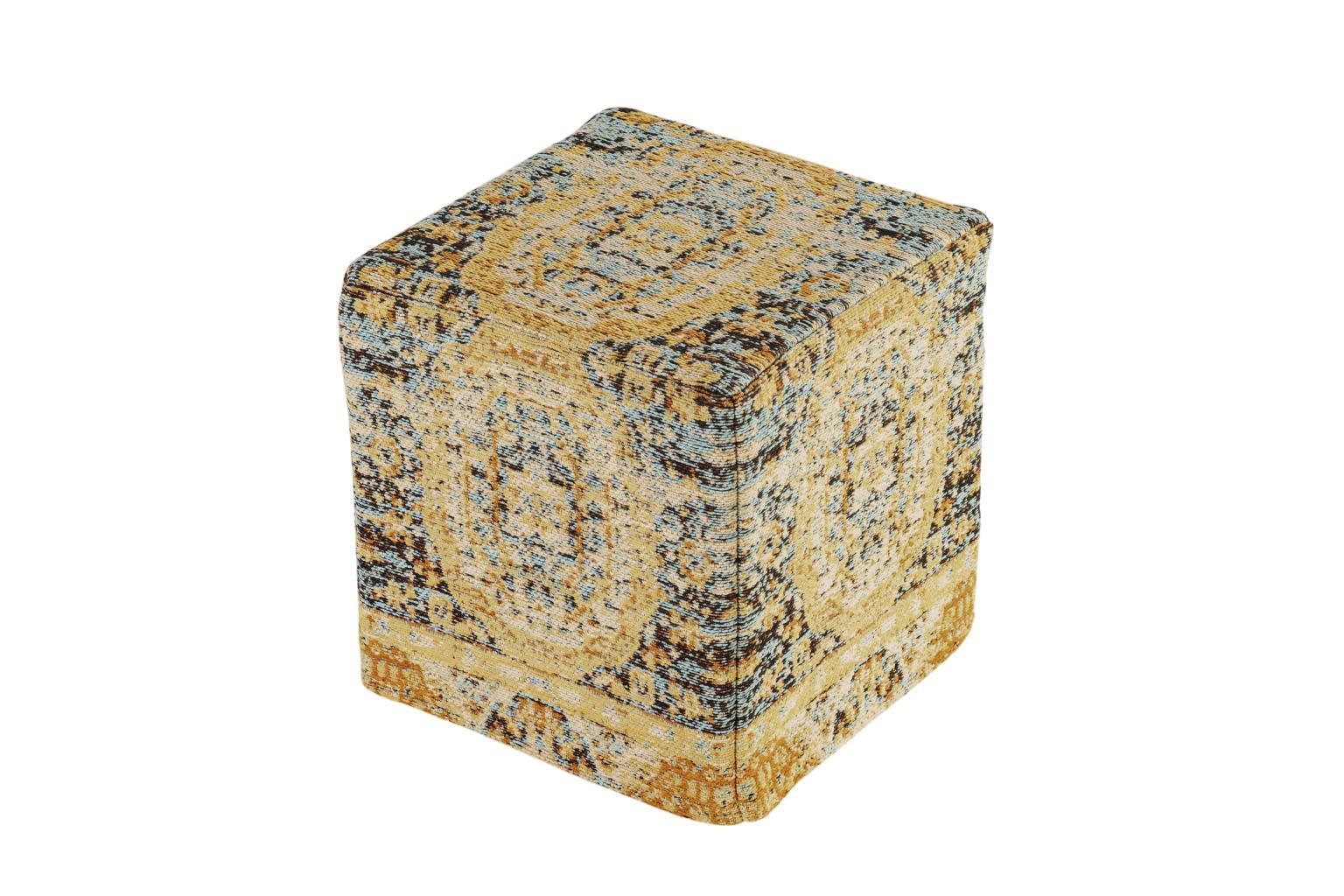 

    
Modern Gold Wood Square Pouf Albany Living 1808
