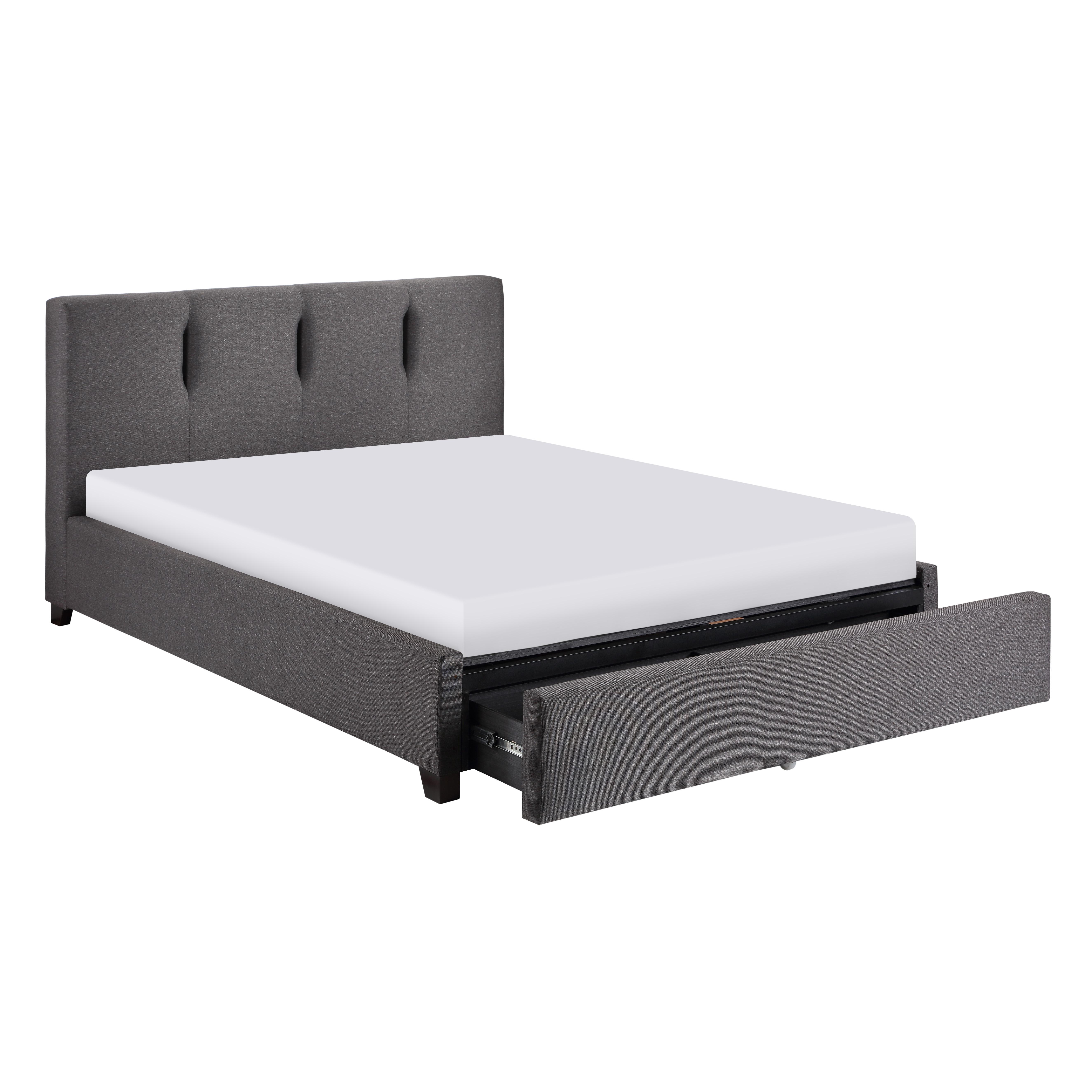 

    
Modern Graphite Solid Wood CAL Platform Bed w/Storage Drawer Homelegance 1632GHK-1CKDW* Aitana
