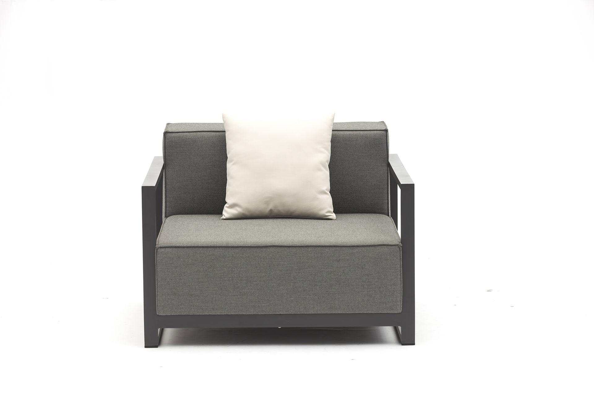 

    
Modern Gray Acrylic Fabric Outdoor Arm Chair WhiteLine CH1701-GRY Sensation
