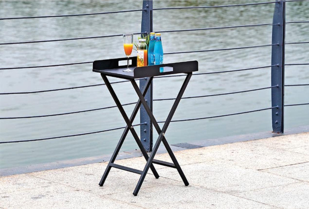 

    
Modern Gray Aluminium Outdoor Side Table WhiteLine ST1602-GRY Kai
