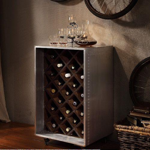 Modern Wine Cabinet Brancaster Wine Cabinet 70437-WC 70437-WC in Gray 