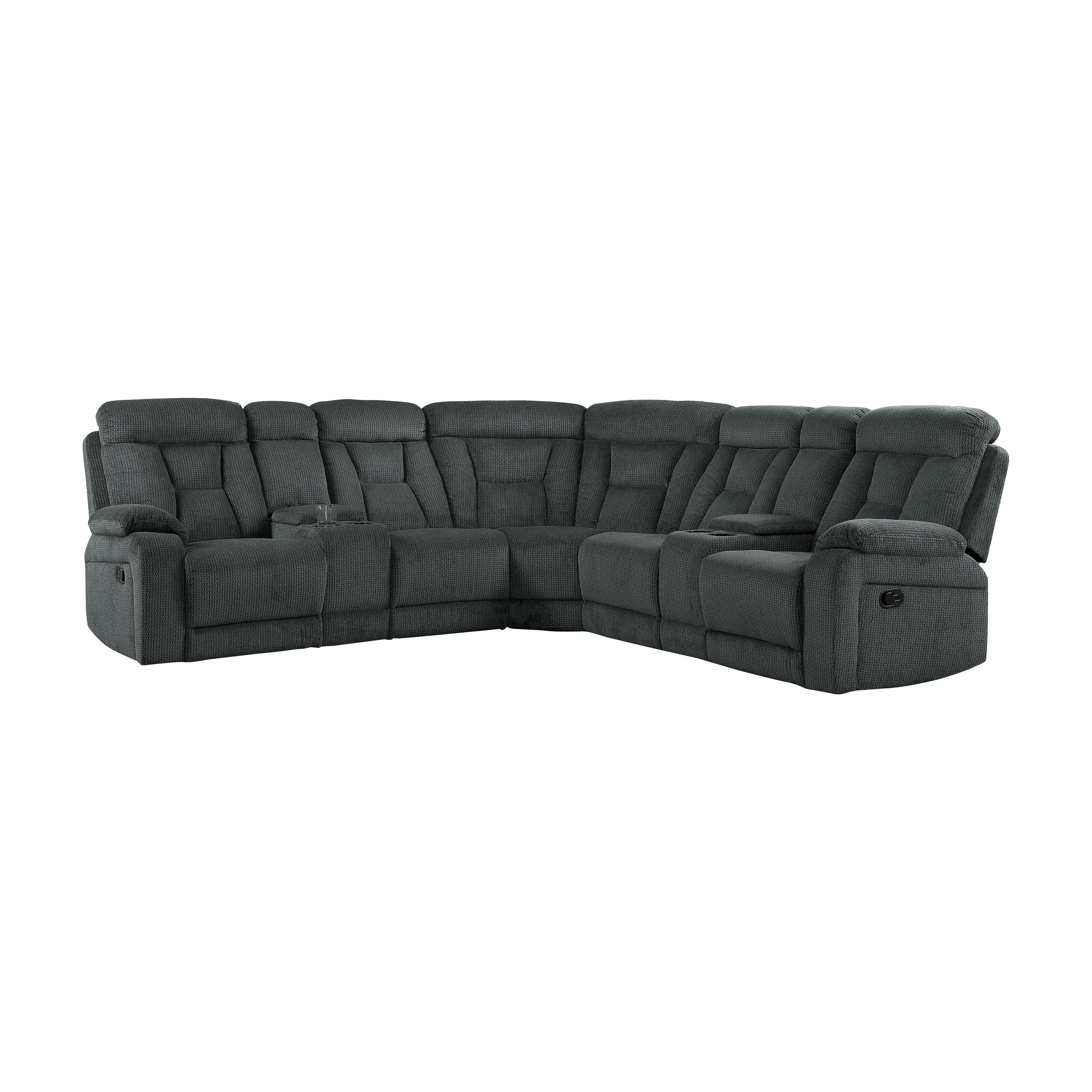 

    
Modern Gray Chenille 3-Piece Reclining Sectional Homelegance 9914*SC Rosnay
