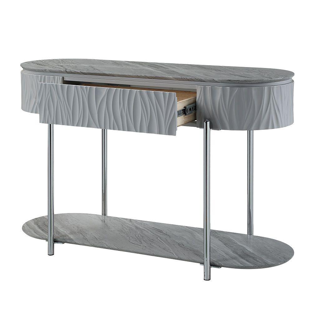 

                    
Acme Furniture Yukino Console Table LV02413-C Console Table Chrome/Gray  Purchase 
