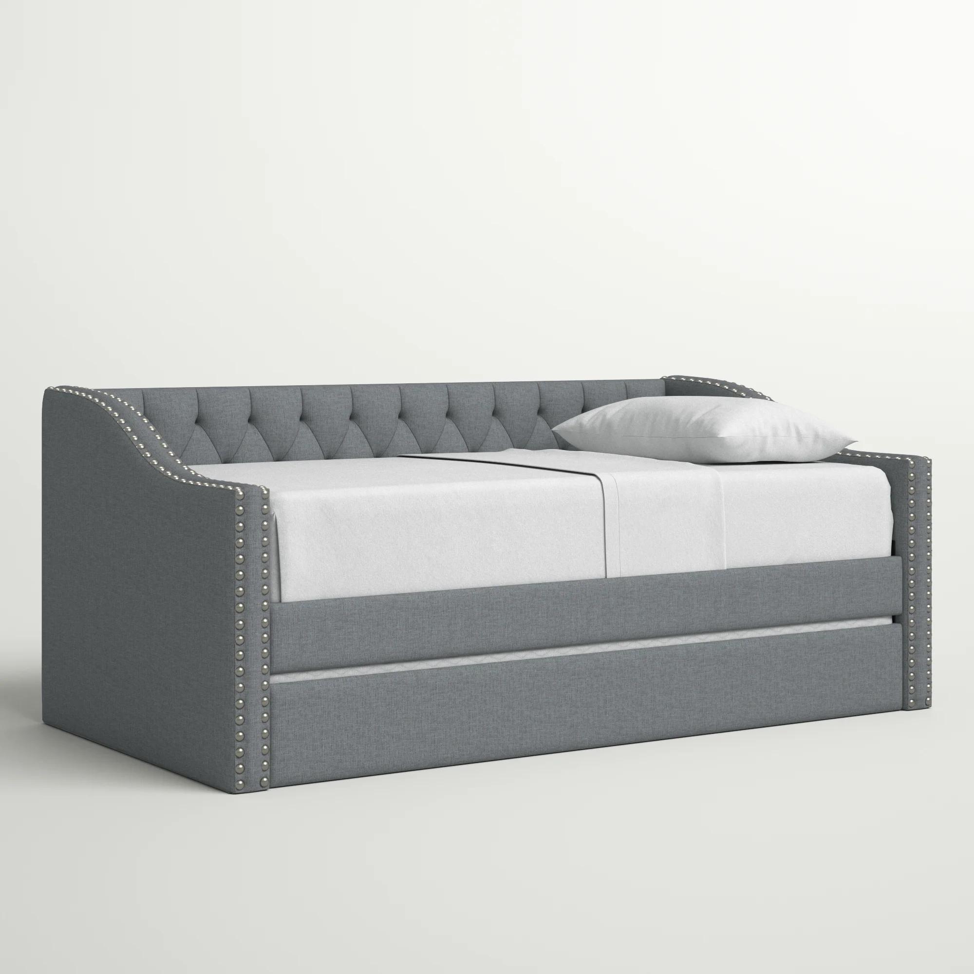 

    
Modern Gray Fabric Daybed w/ Trundle by Crown Mark Loretta SET5325
