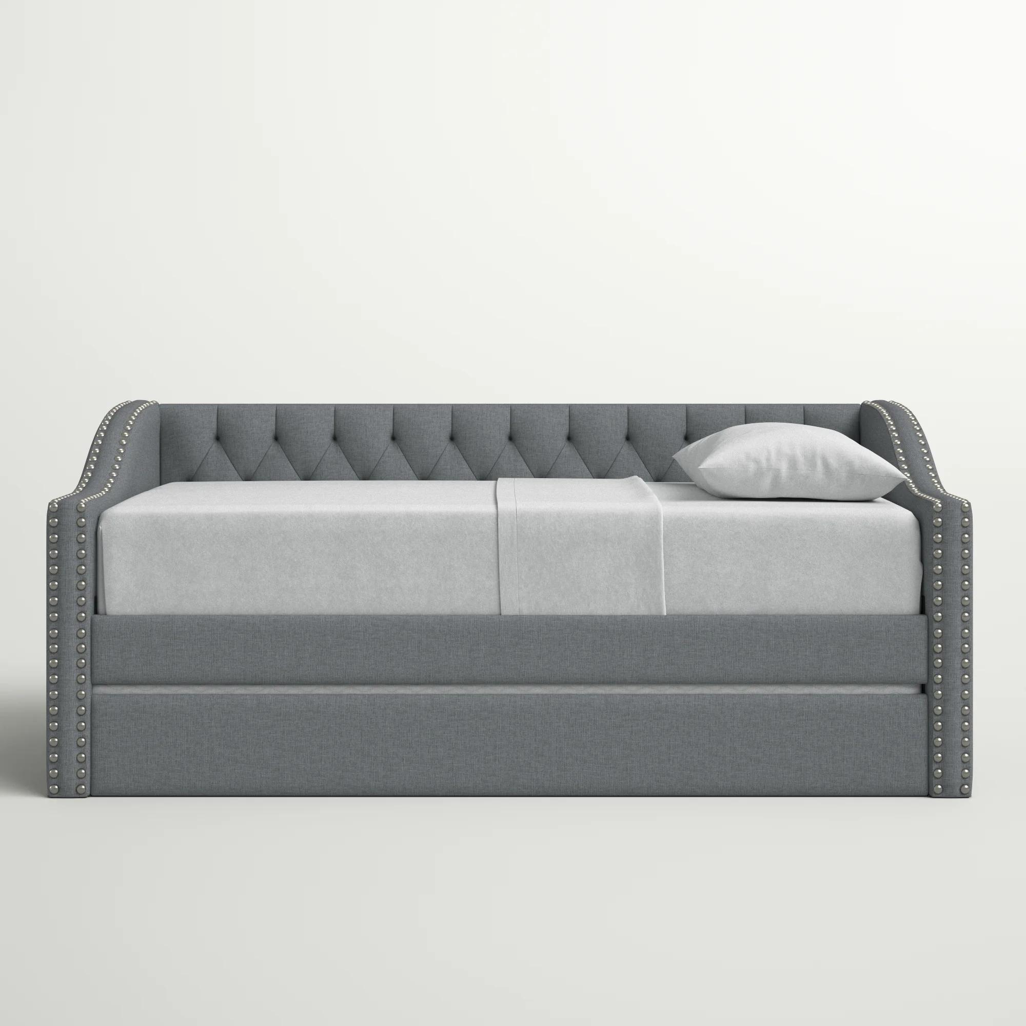 

    
Modern Gray Fabric Daybed w/ Trundle by Crown Mark Loretta SET5325
