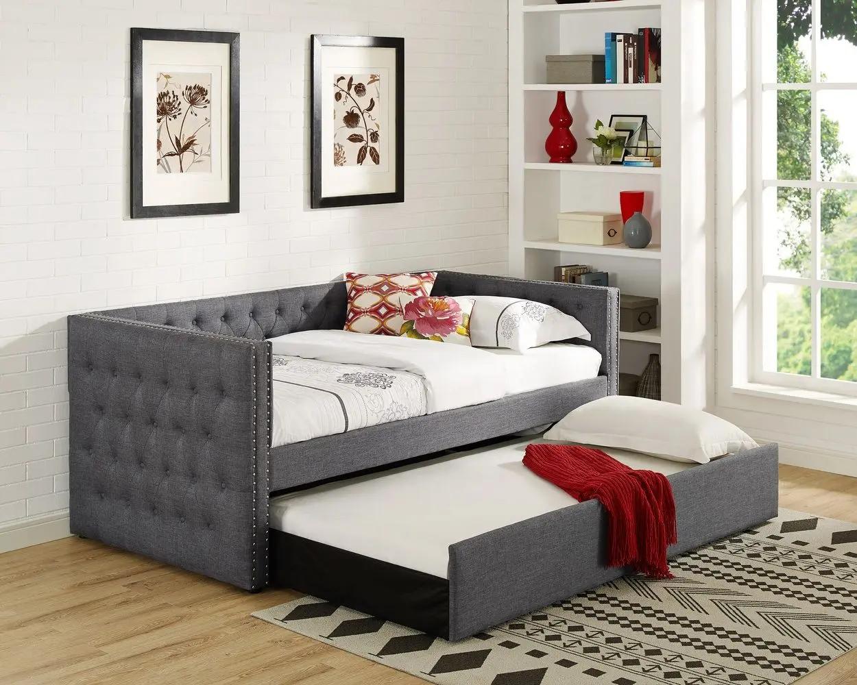 Modern, Classic Daybed Trina 5335GY-SET in Gray Fabric