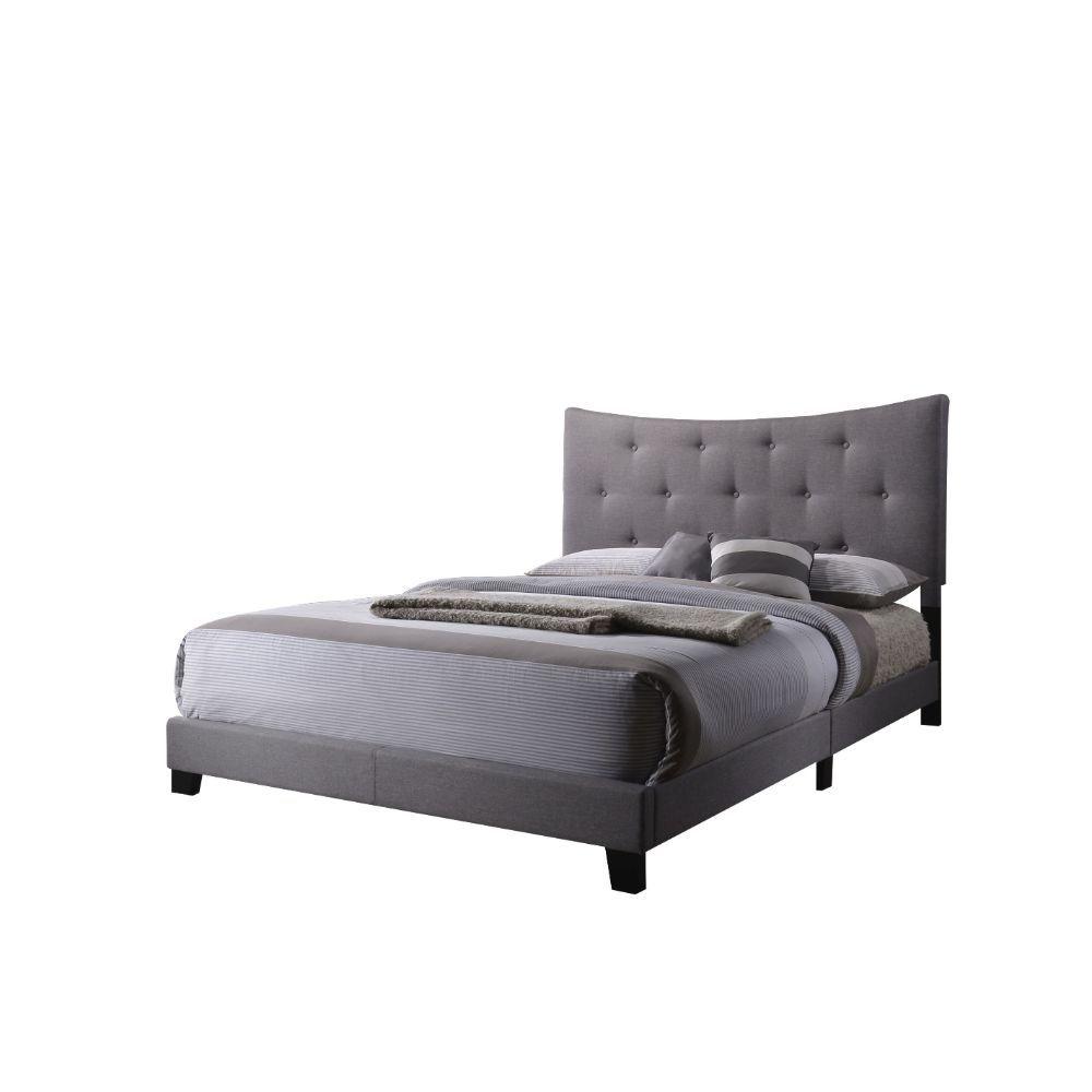 Modern Queen Bed Venacha 26360Q in Gray Fabric