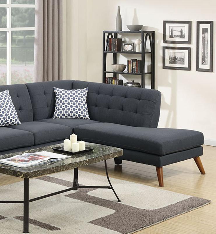 

    
Poundex Furniture F6954 2-Pcs Sectional Sofa Gray F6954
