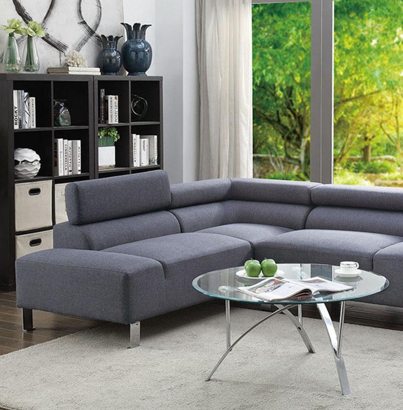 

    
Gray Fabric 2-Pcs Sectional Sofa Set F7315 Poundex Modern Contemporary
