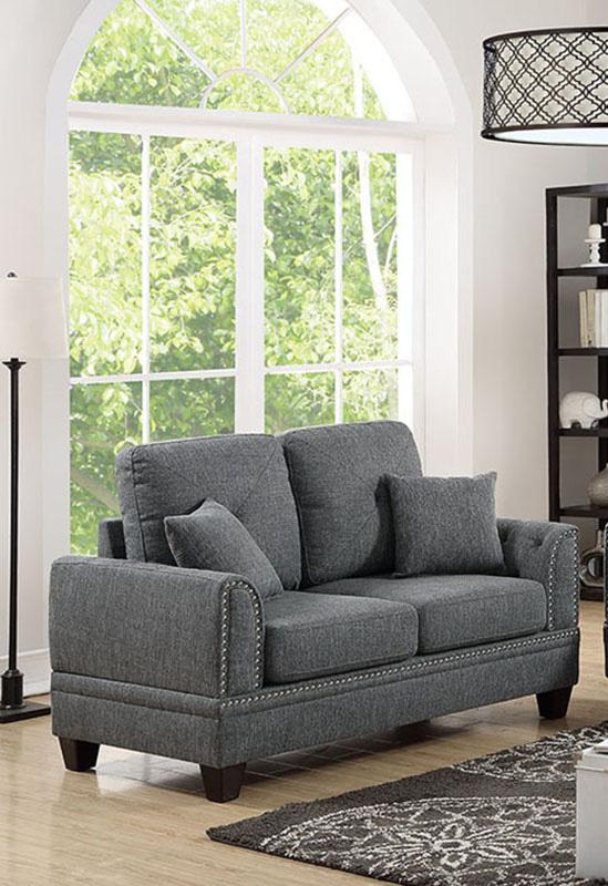 

    
Gray Fabric Sofa Loveseat Set 2-Pcs F6507 Poundex Modern
