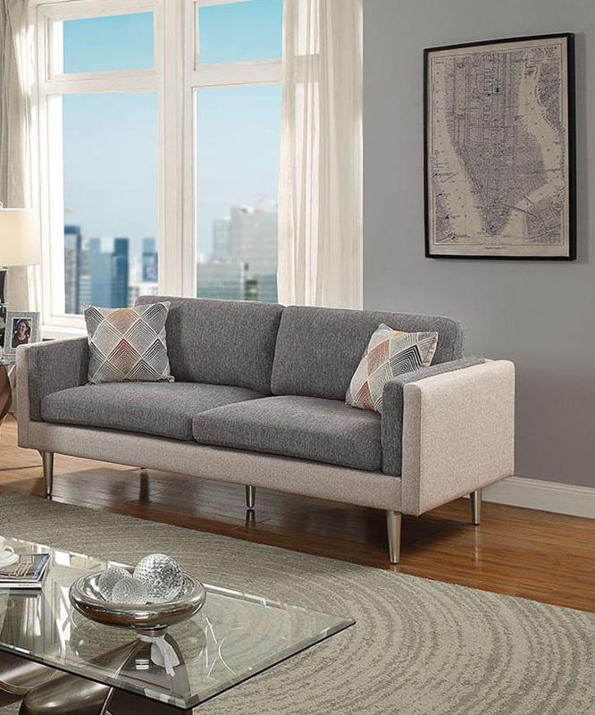 

    
Poundex Furniture F6554 Sofa Loveseat Gray F6554
