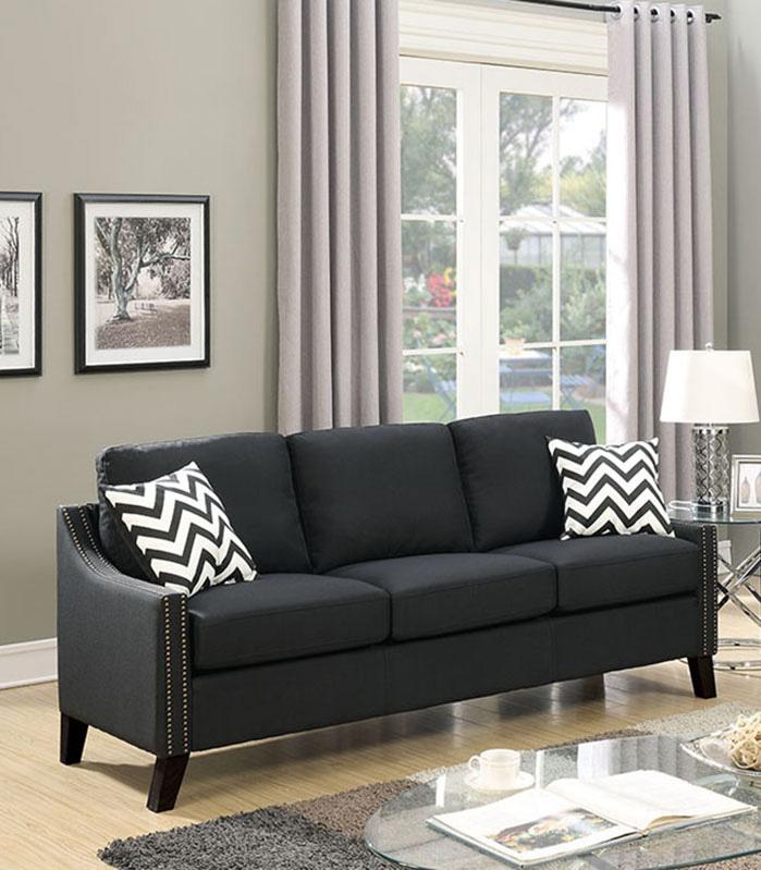 

    
Modern Gray Fabric Upholstered 2-Pcs Sofa Set F6909 Poundex
